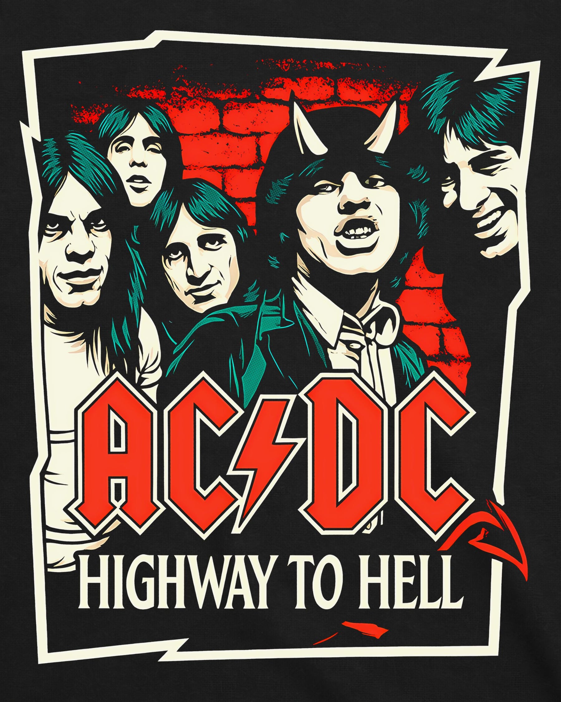 Camiseta AC/DC – Highway to Hell – Ilustração Estilizada