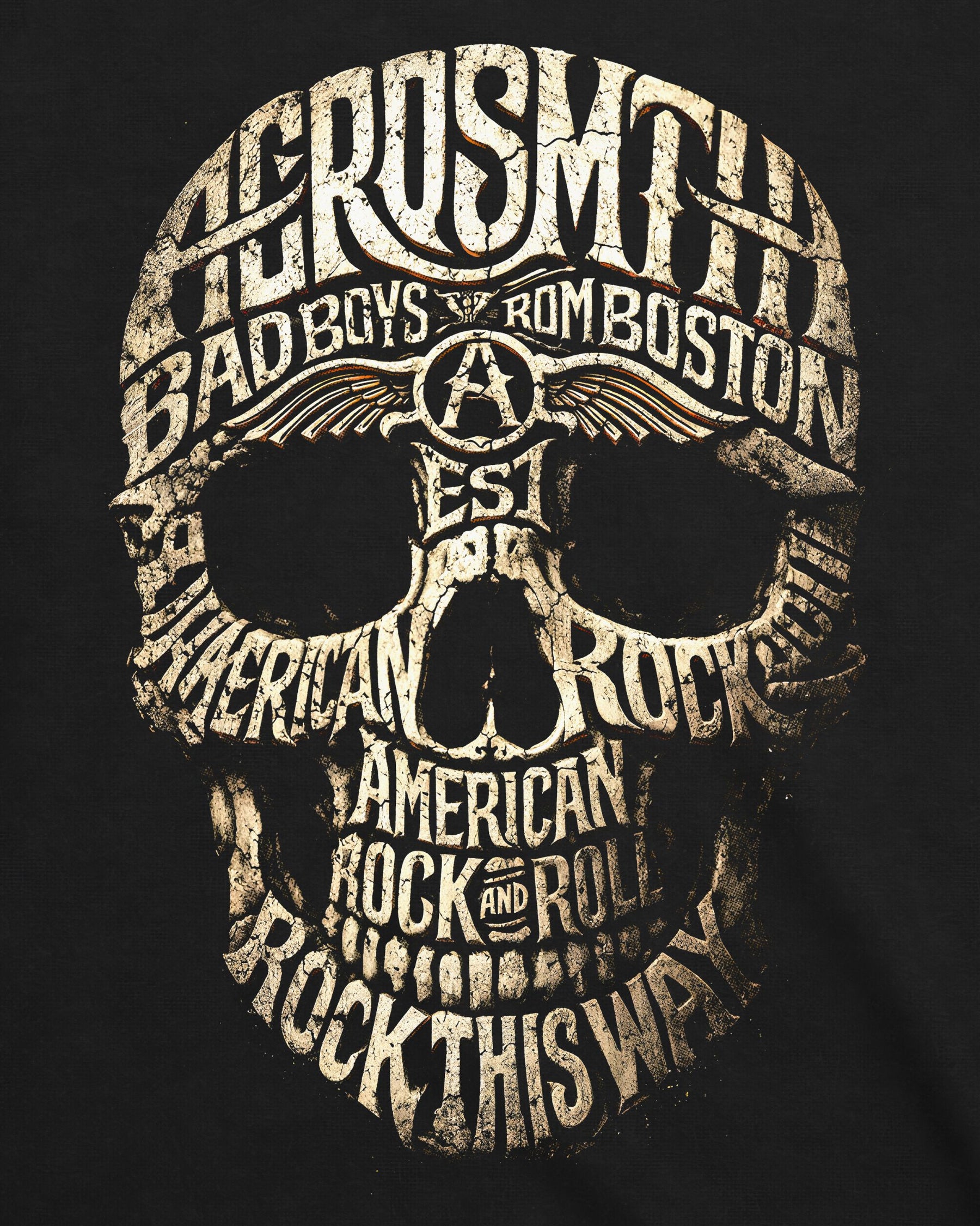 Camiseta Aerosmith – Rock Skull