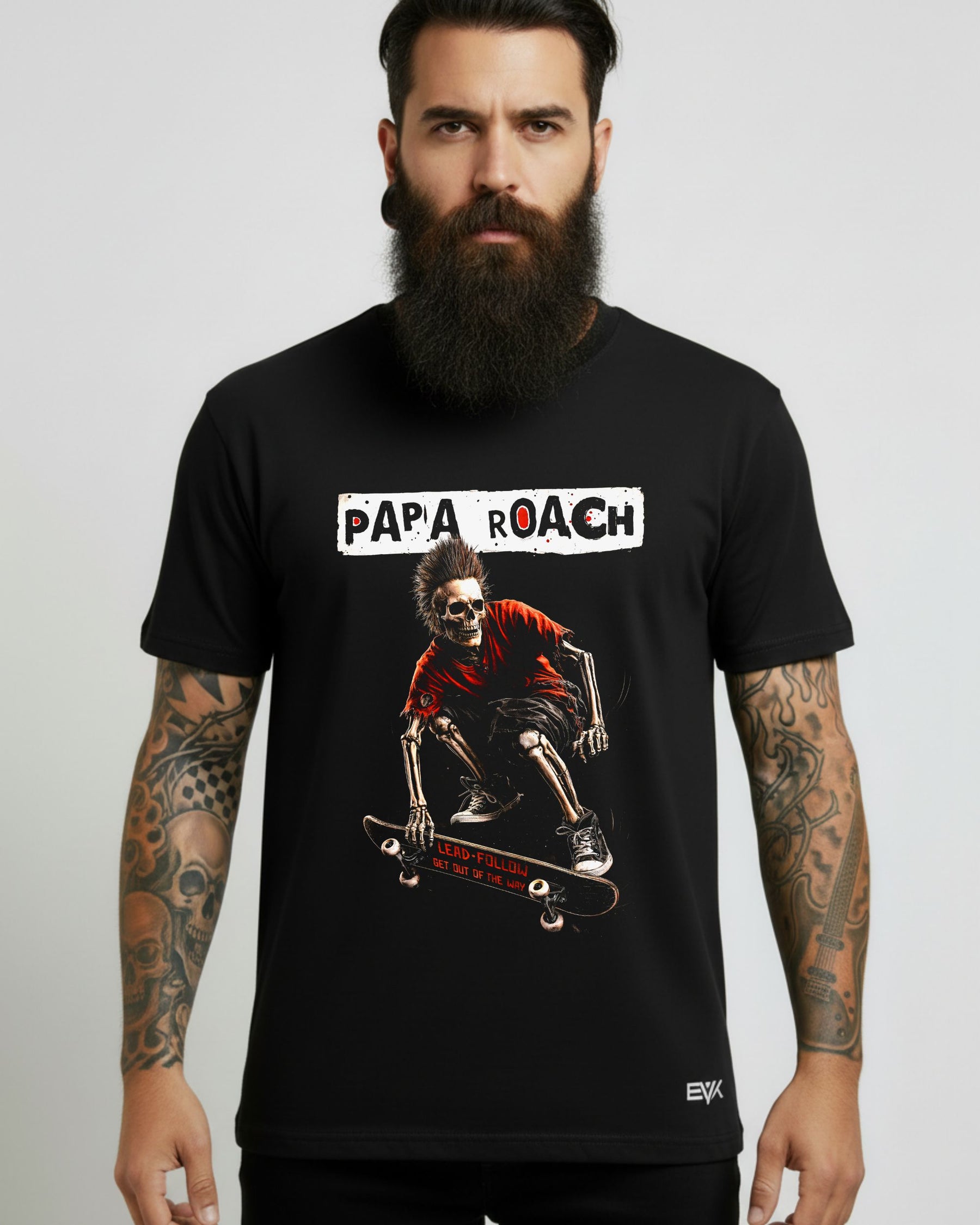 Camiseta Papa Roach – Skateboard Skeleton