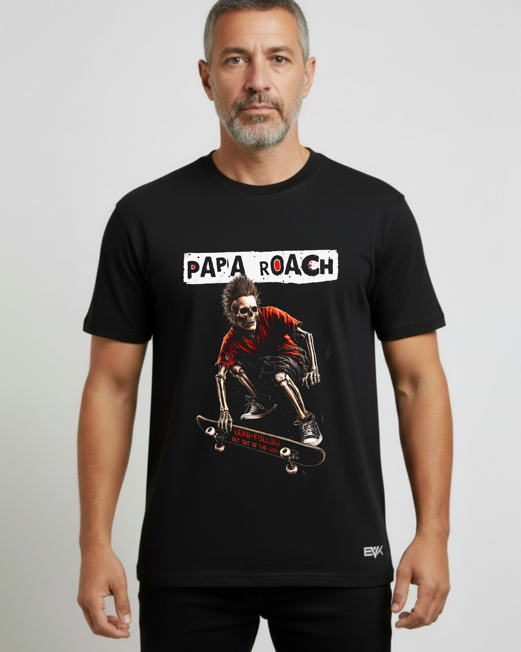 Camiseta Papa Roach – Skateboard Skeleton