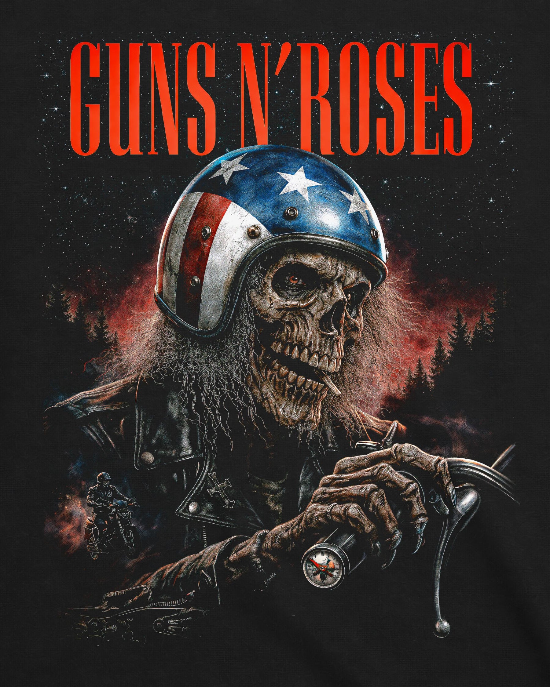 Camiseta Guns N’ Roses – American Motorcycle Skull