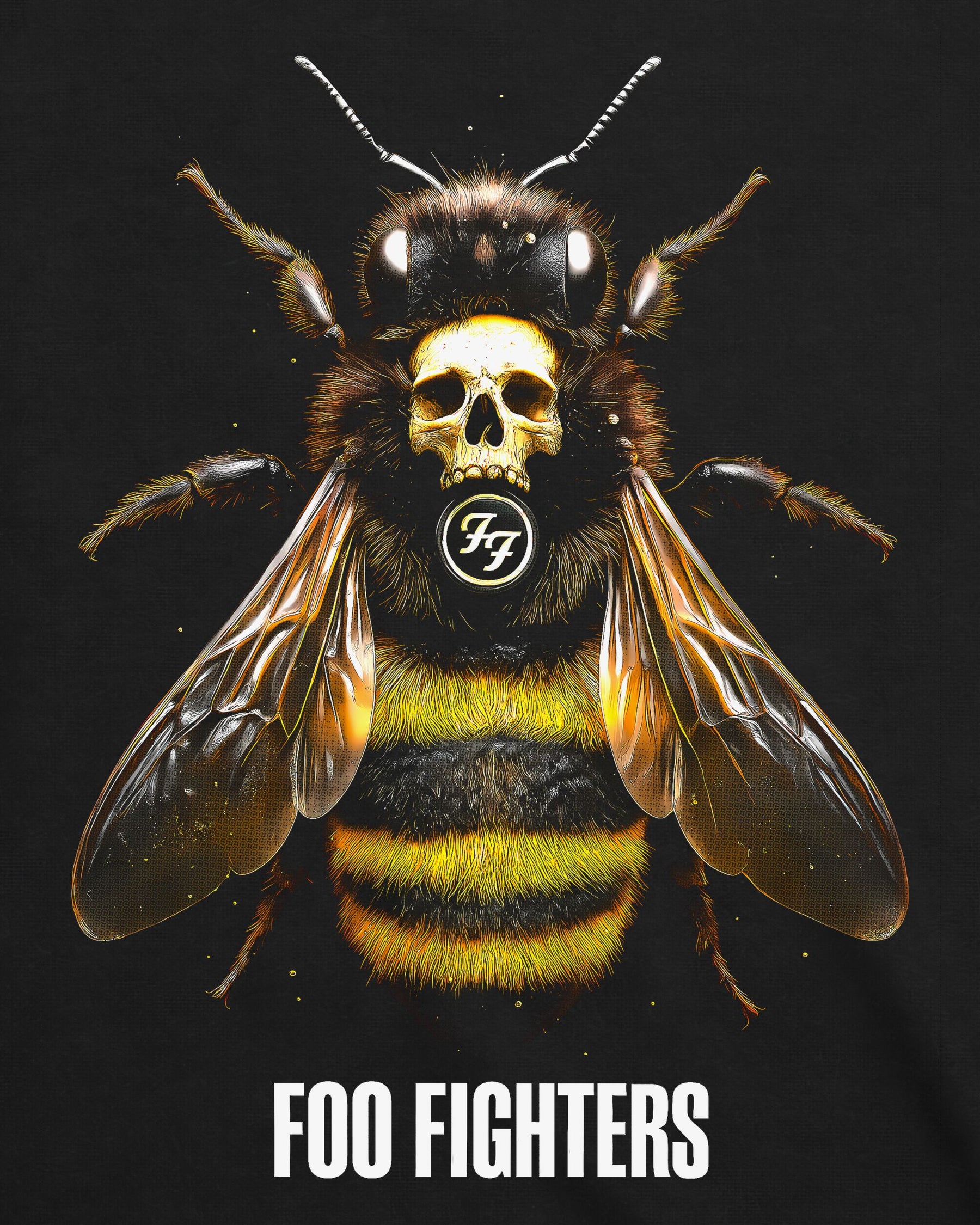 Camiseta Foo Fighters – Bumblebee Skull Poster