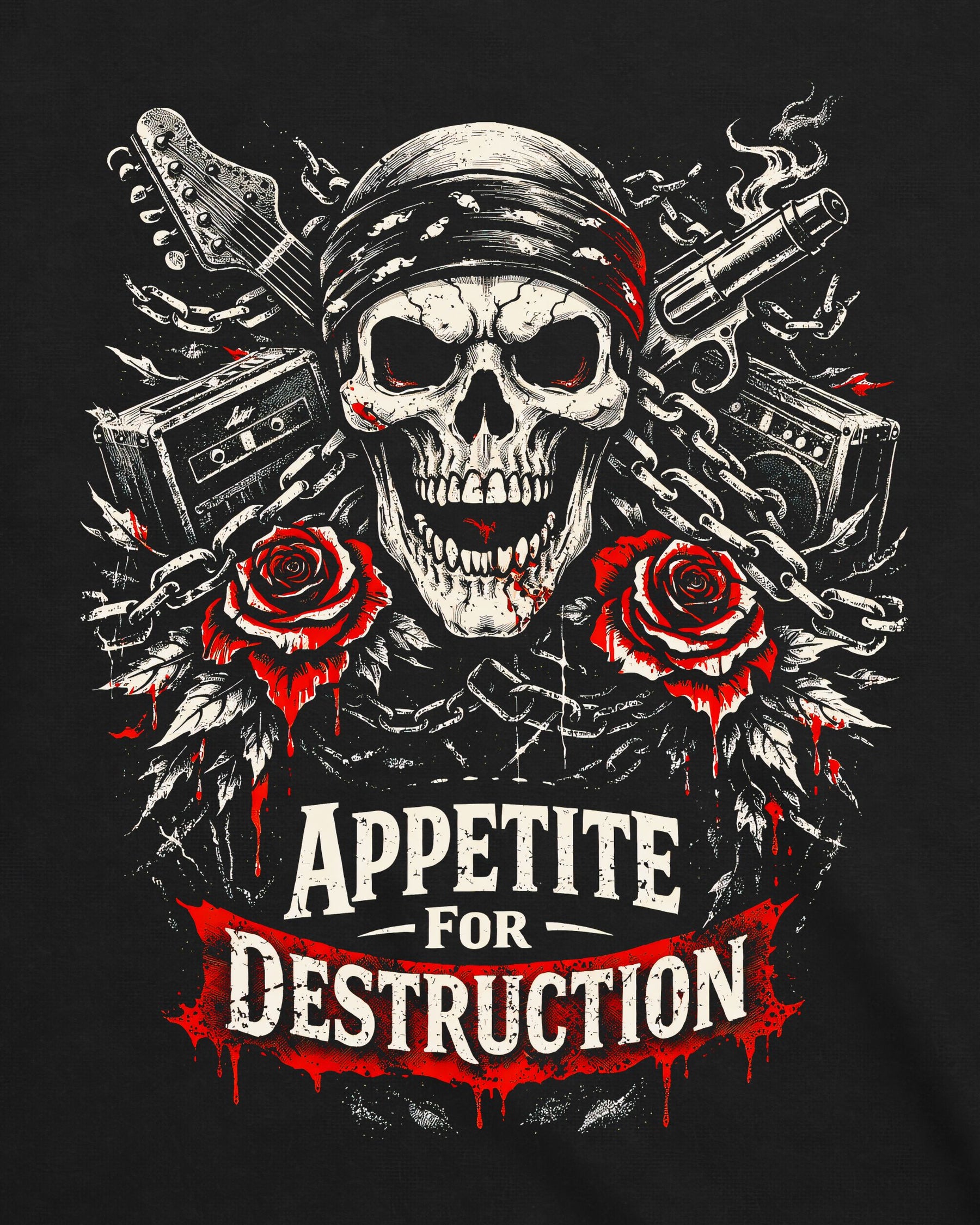 Camiseta Guns N’ Roses – Appetite for Destruction Pistols and Chains
