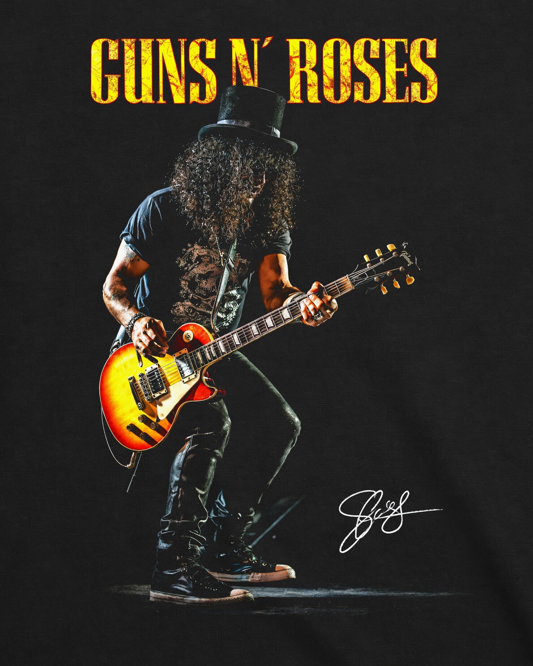 Camiseta Guns N’ Roses – Slash Palco Assinatura