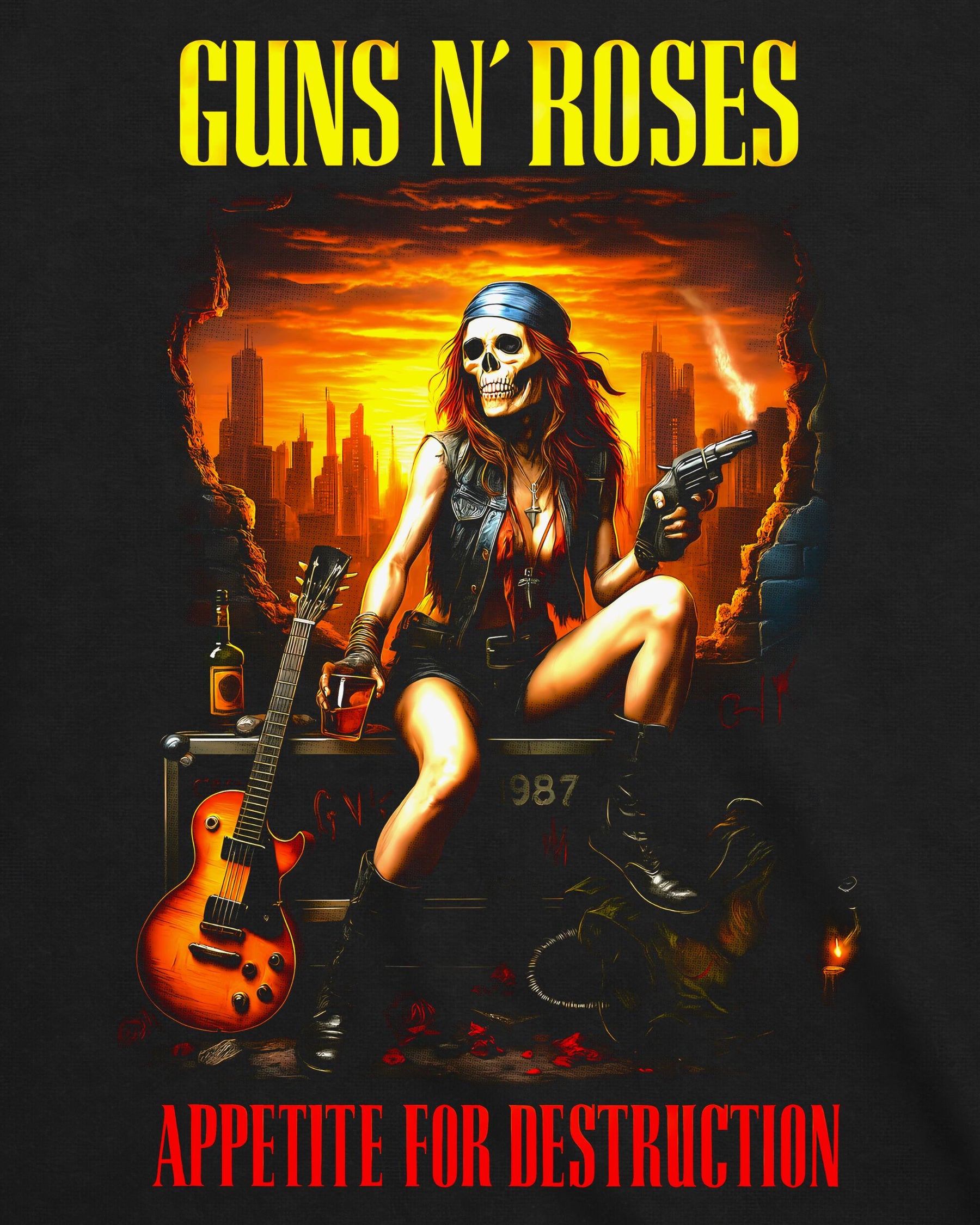 Camiseta Guns N’ Roses – Appetite for Destruction Sexy Skull