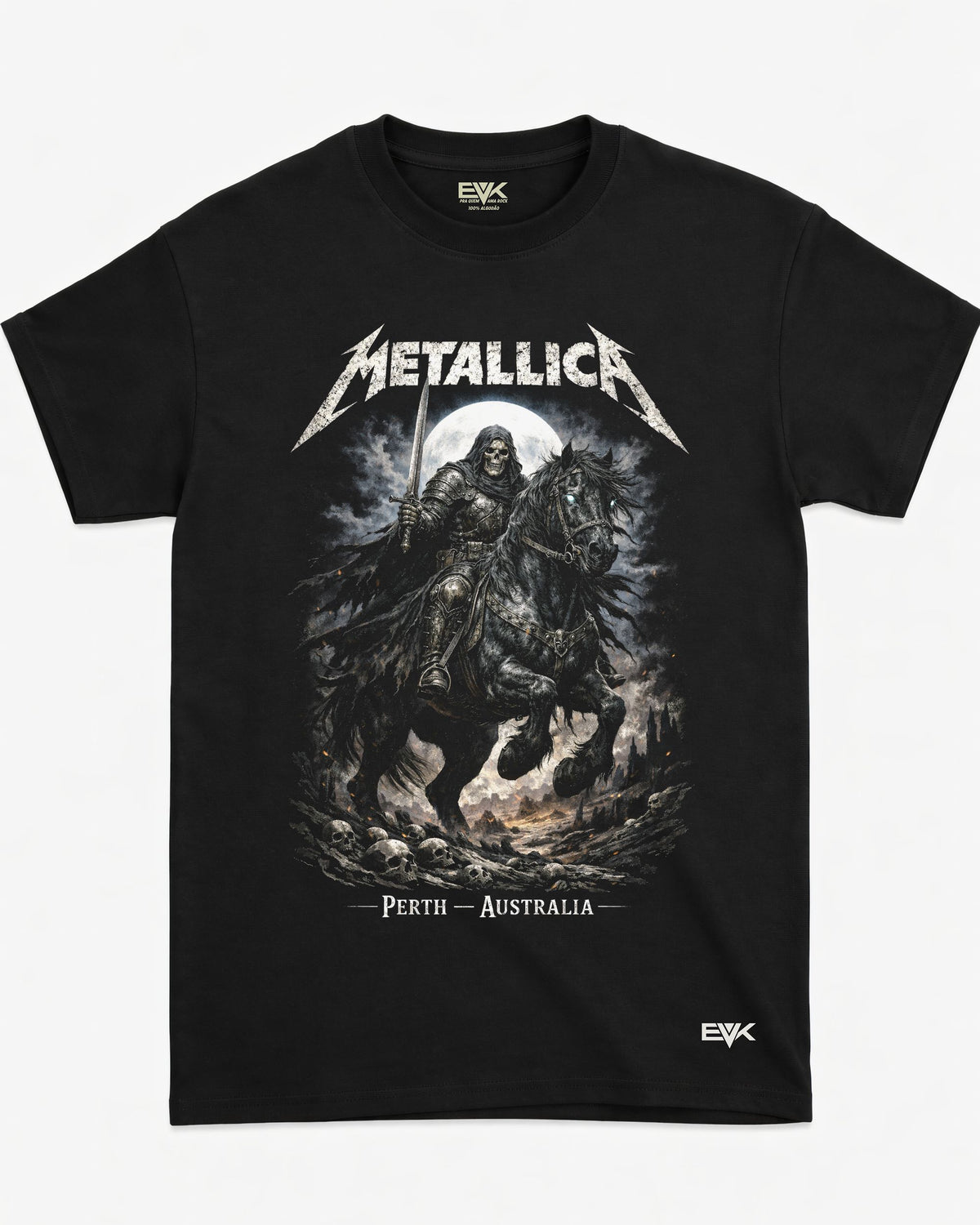 Camiseta Metallica – Cavaleiro da Morte – Poster Perth Australia