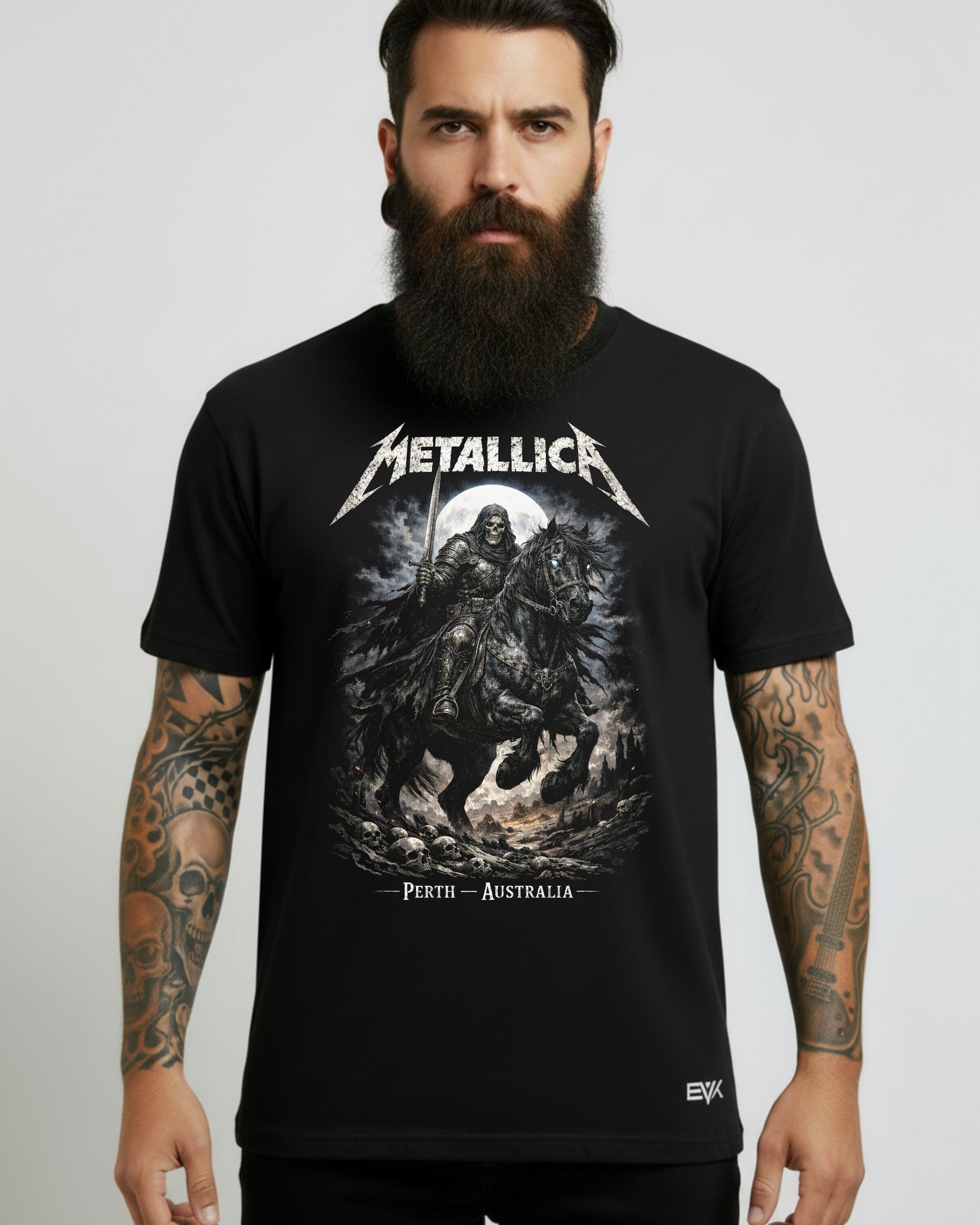 Camiseta Metallica – Cavaleiro da Morte – Poster Perth Australia