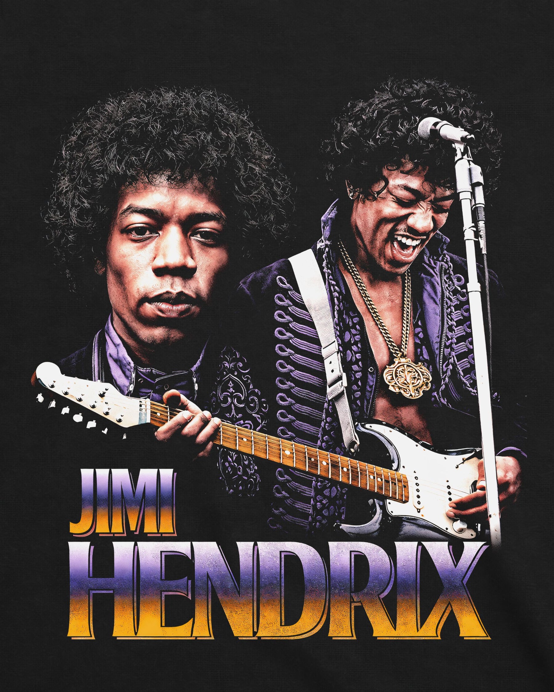Camiseta Jimi Hendrix – Vintage Collage