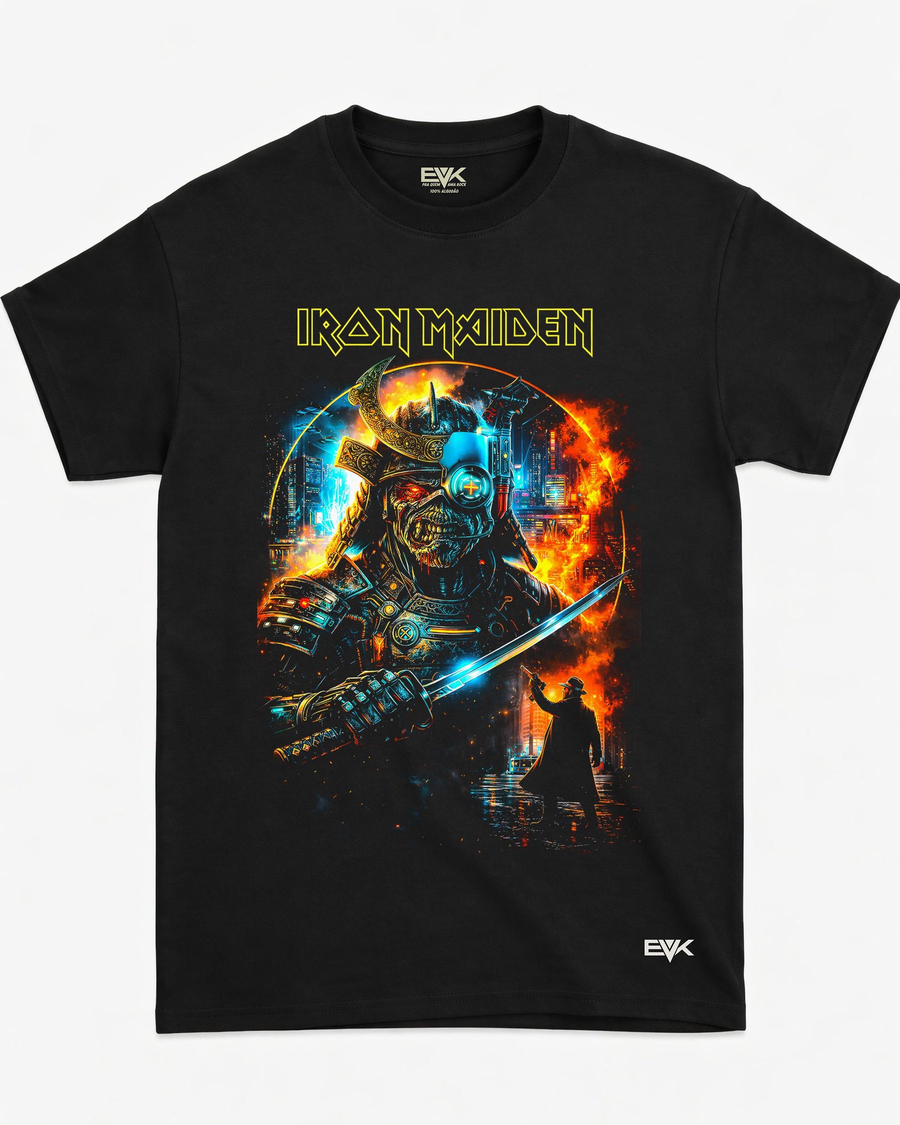 Camiseta Iron Maiden – Cyberpunk Samurai Eddie
