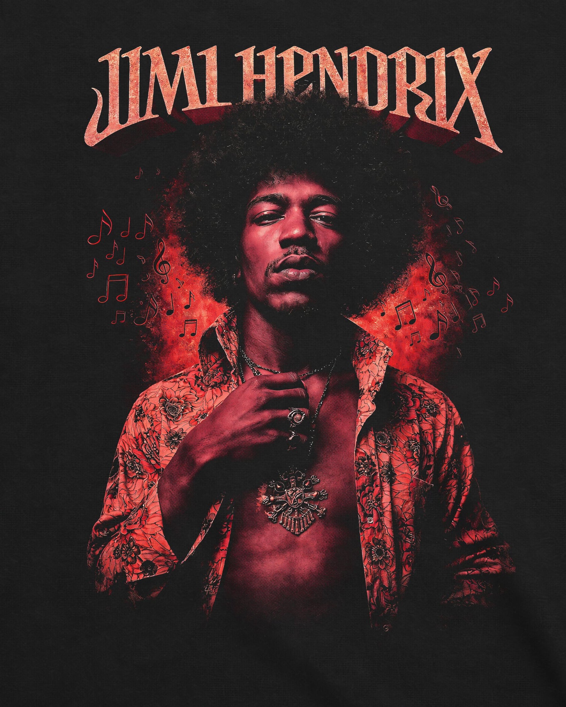 Camiseta Jimi Hendrix – Musical Notes