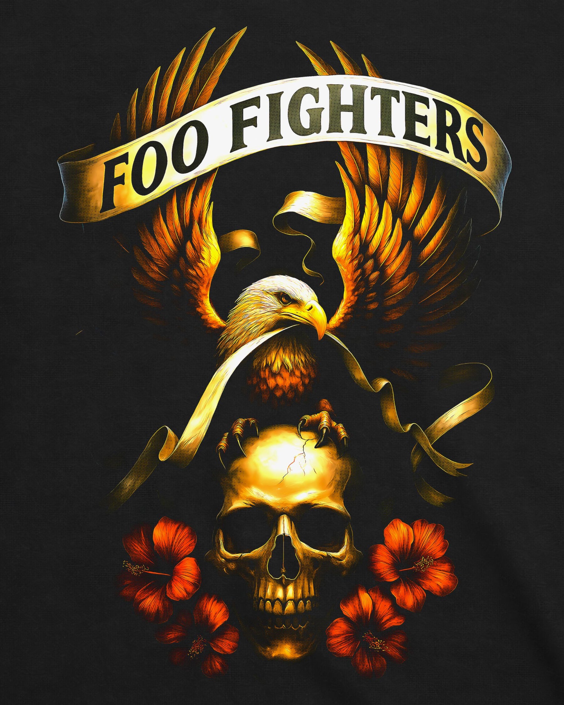 Camiseta Foo Fighters – Eagle Skull Hibiscus