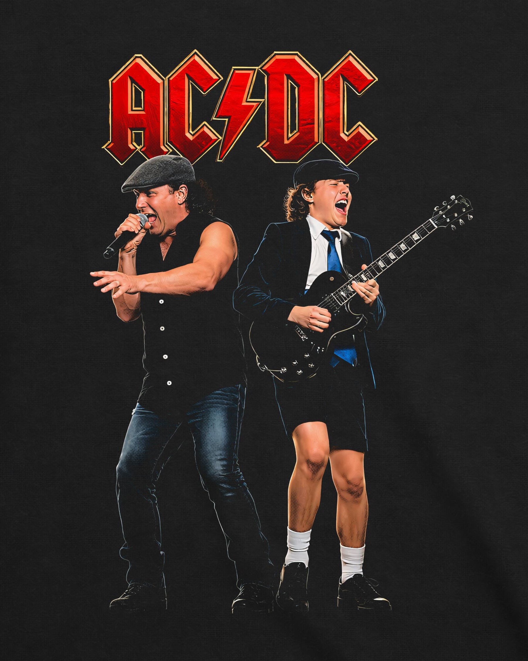 Camiseta AC/DC – Angus & Brian On Stage