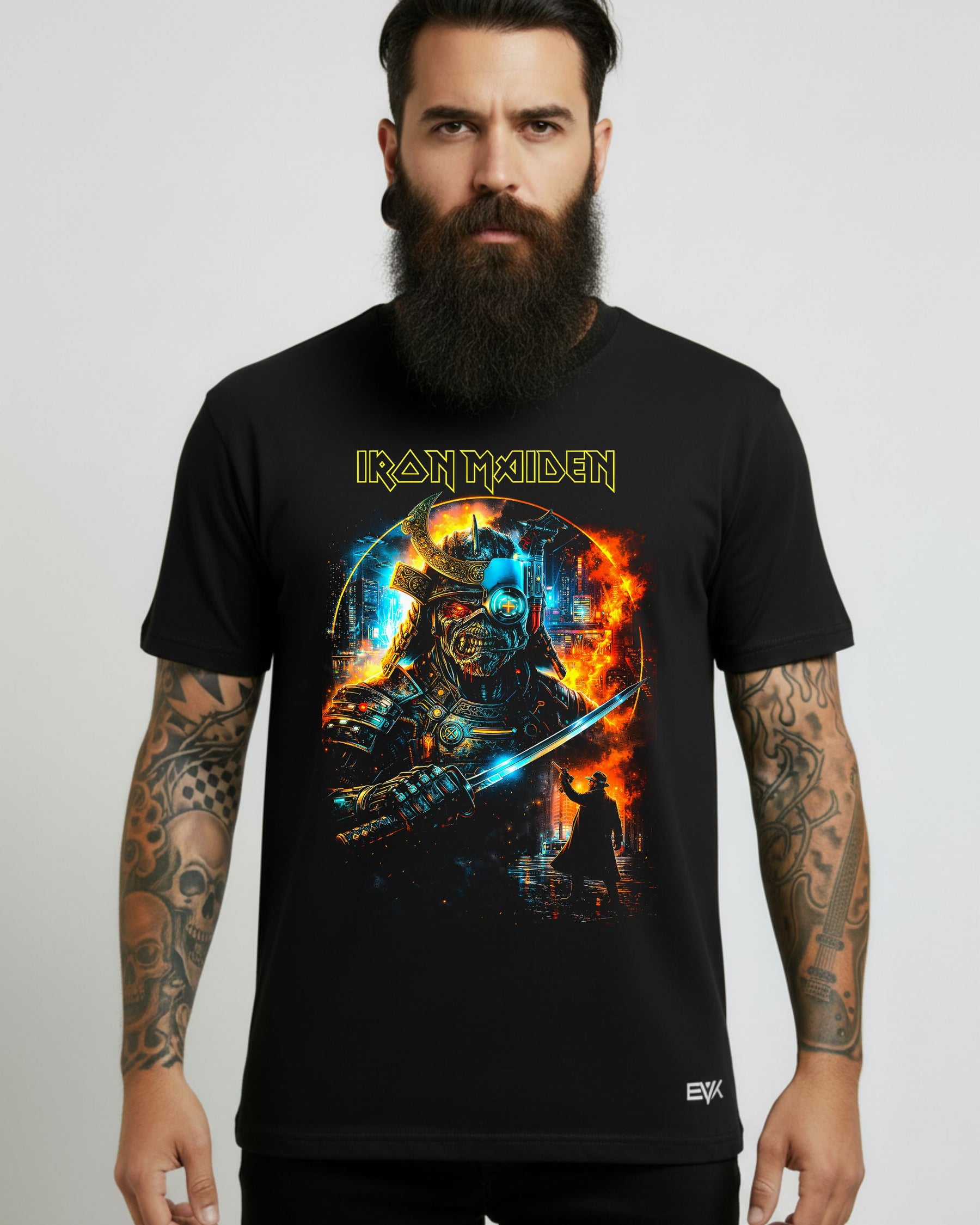 Camiseta Iron Maiden – Cyberpunk Samurai Eddie