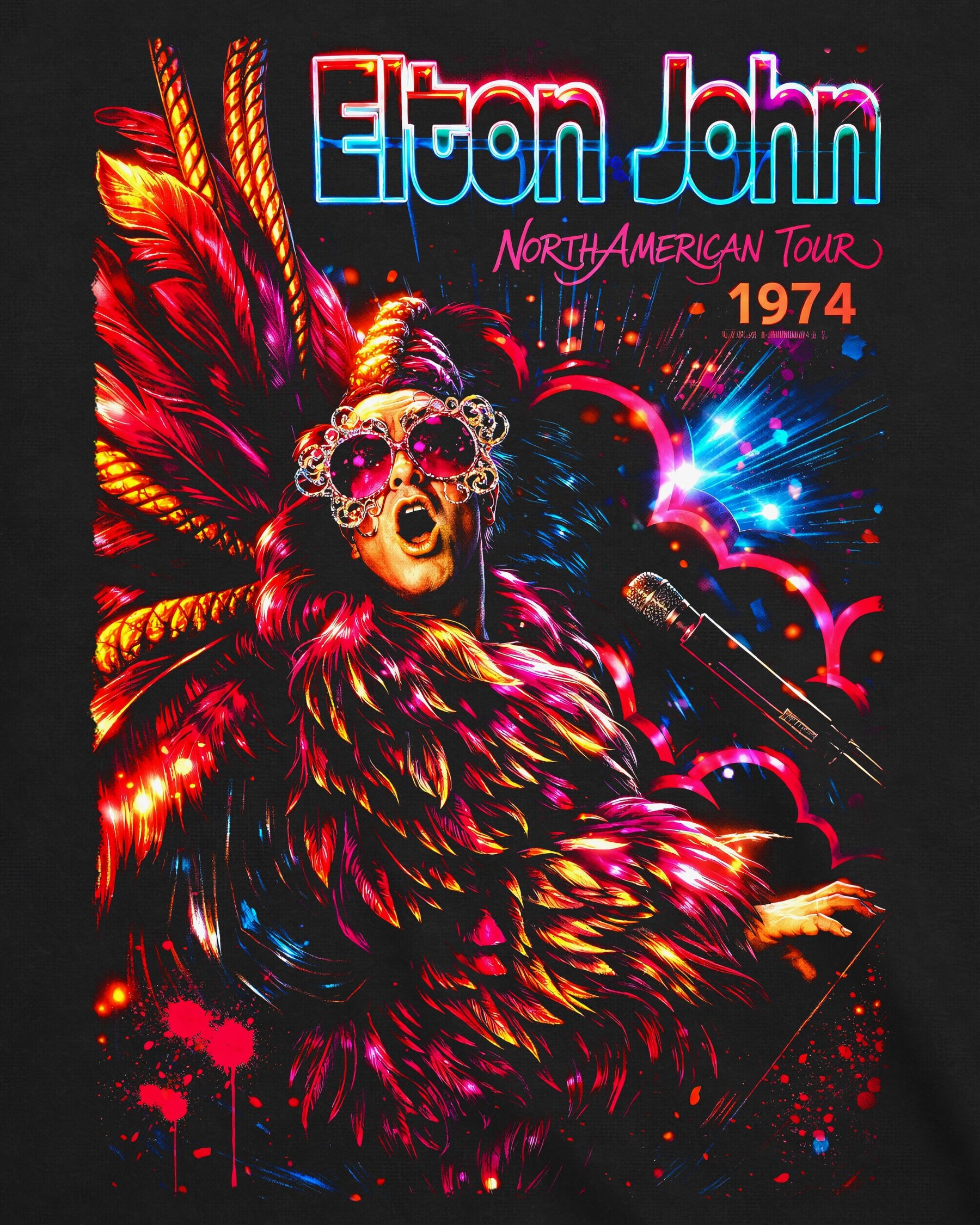 Camiseta Elton John – North American Tour 1974