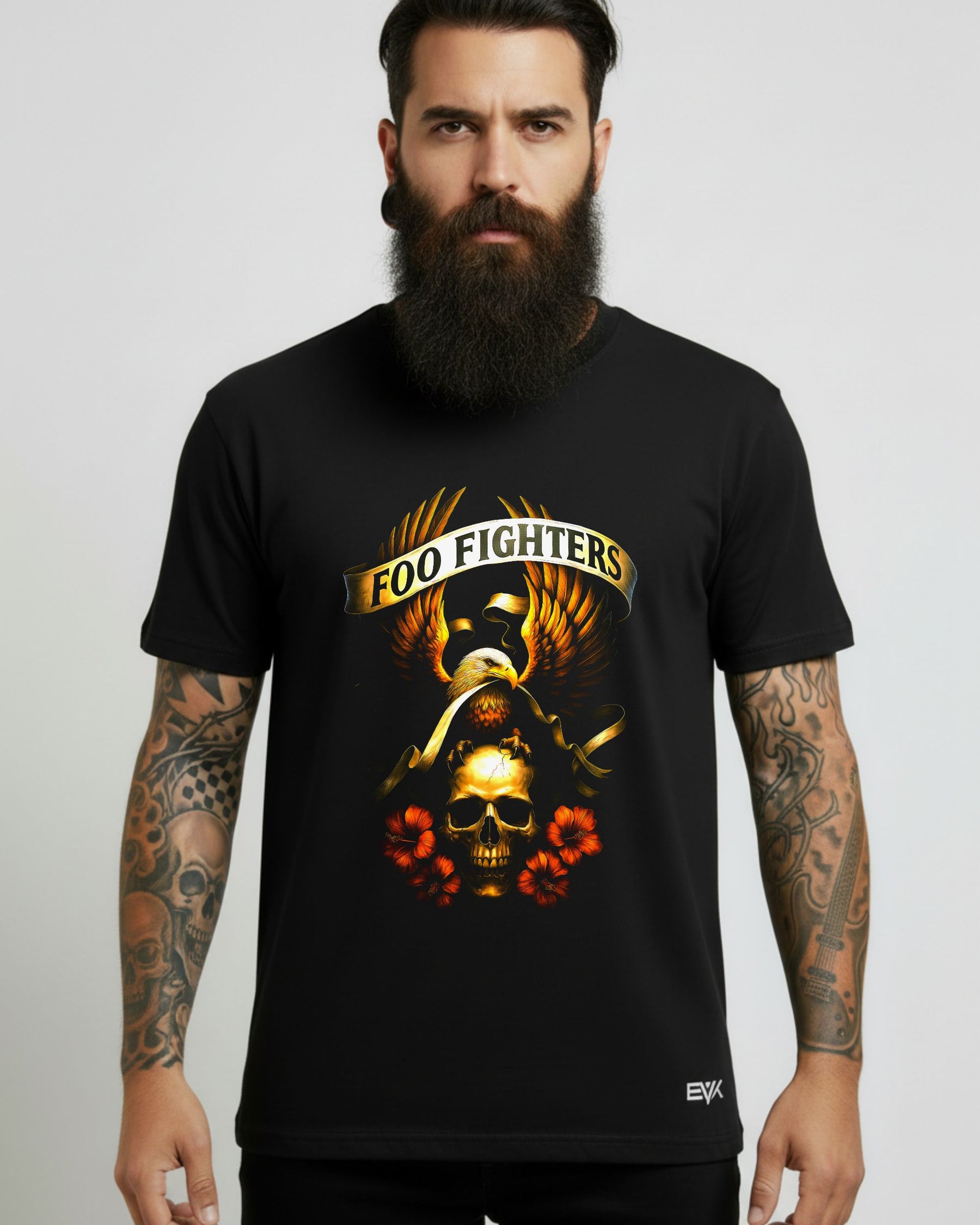 Camiseta Foo Fighters – Eagle Skull Hibiscus