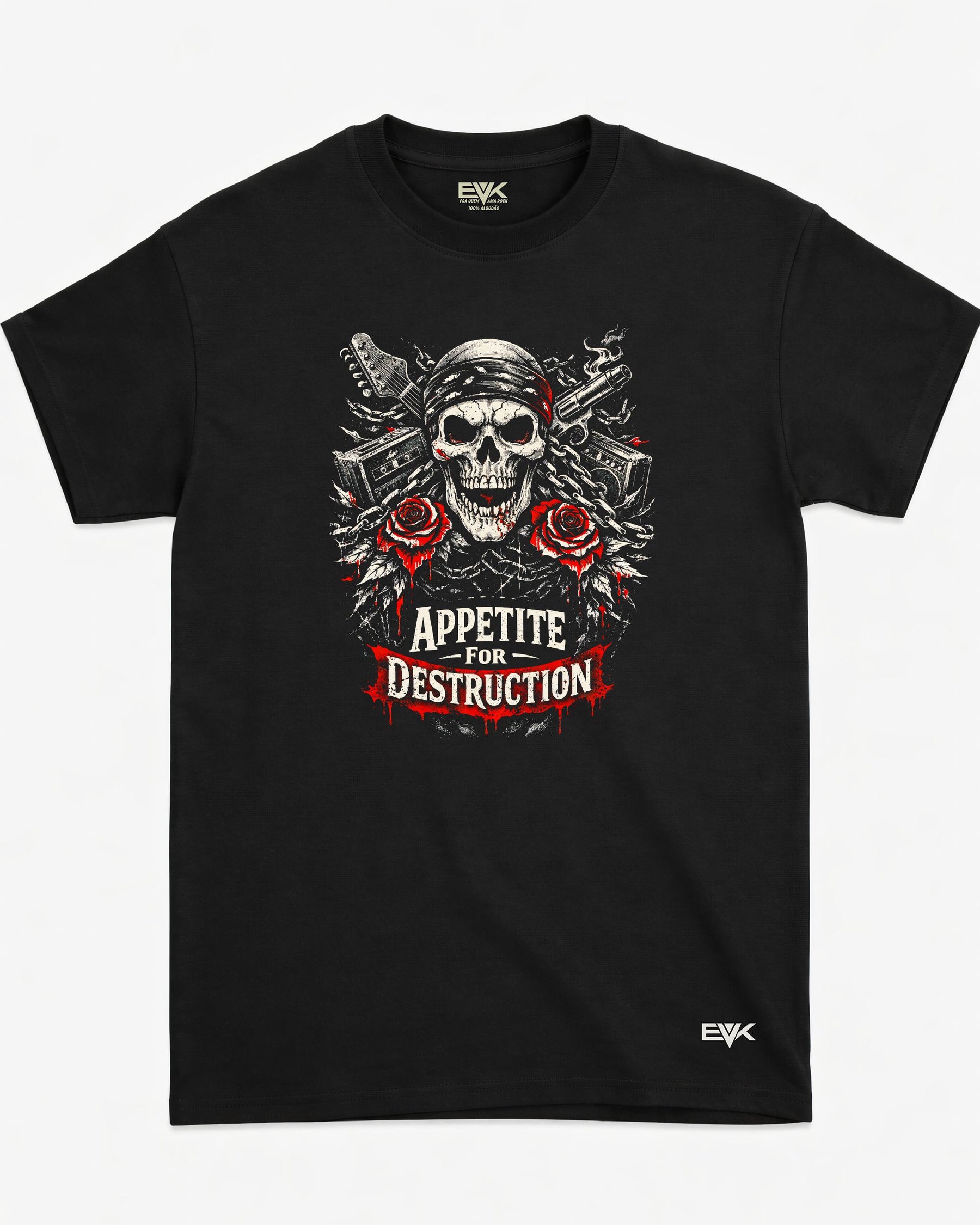 Camiseta Guns N’ Roses – Appetite for Destruction Pistols and Chains