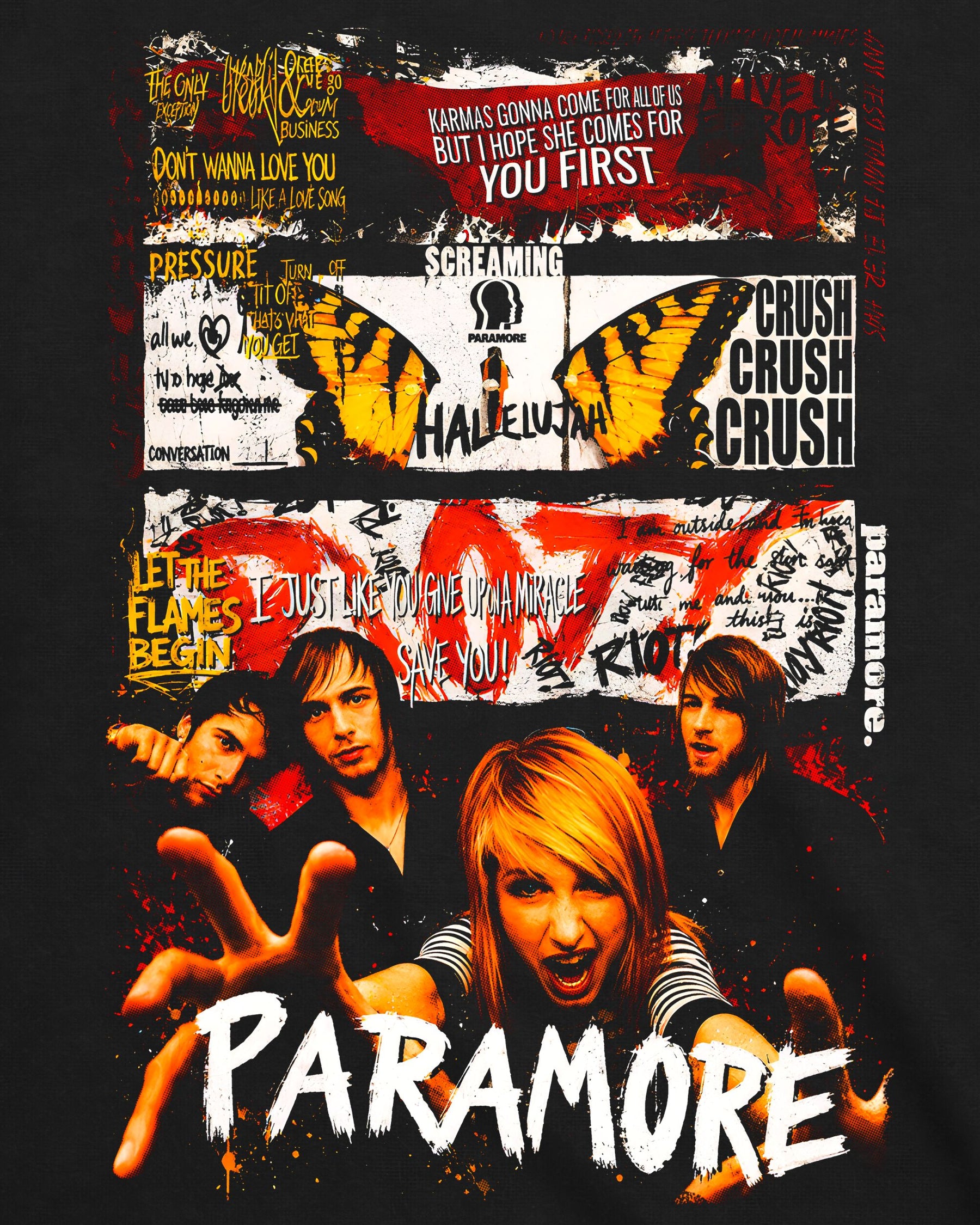 Camiseta Paramore – Riot Collage