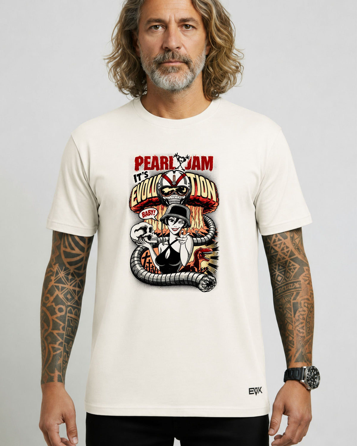 Camiseta Off-White Pearl Jam – It's Evolution Baby