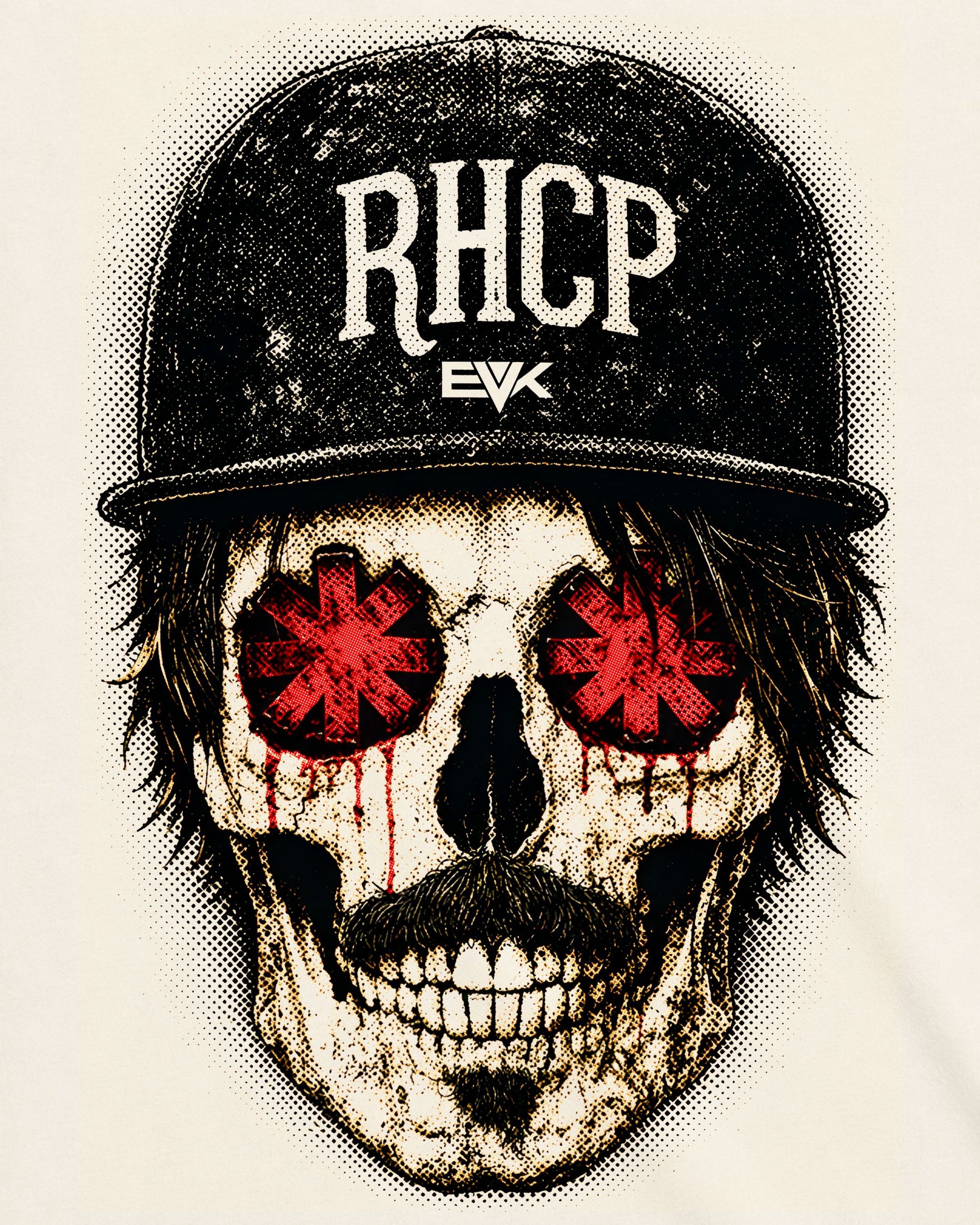 Camiseta Off-White Red Hot Chili Peppers – Anthony Kiedis Skull