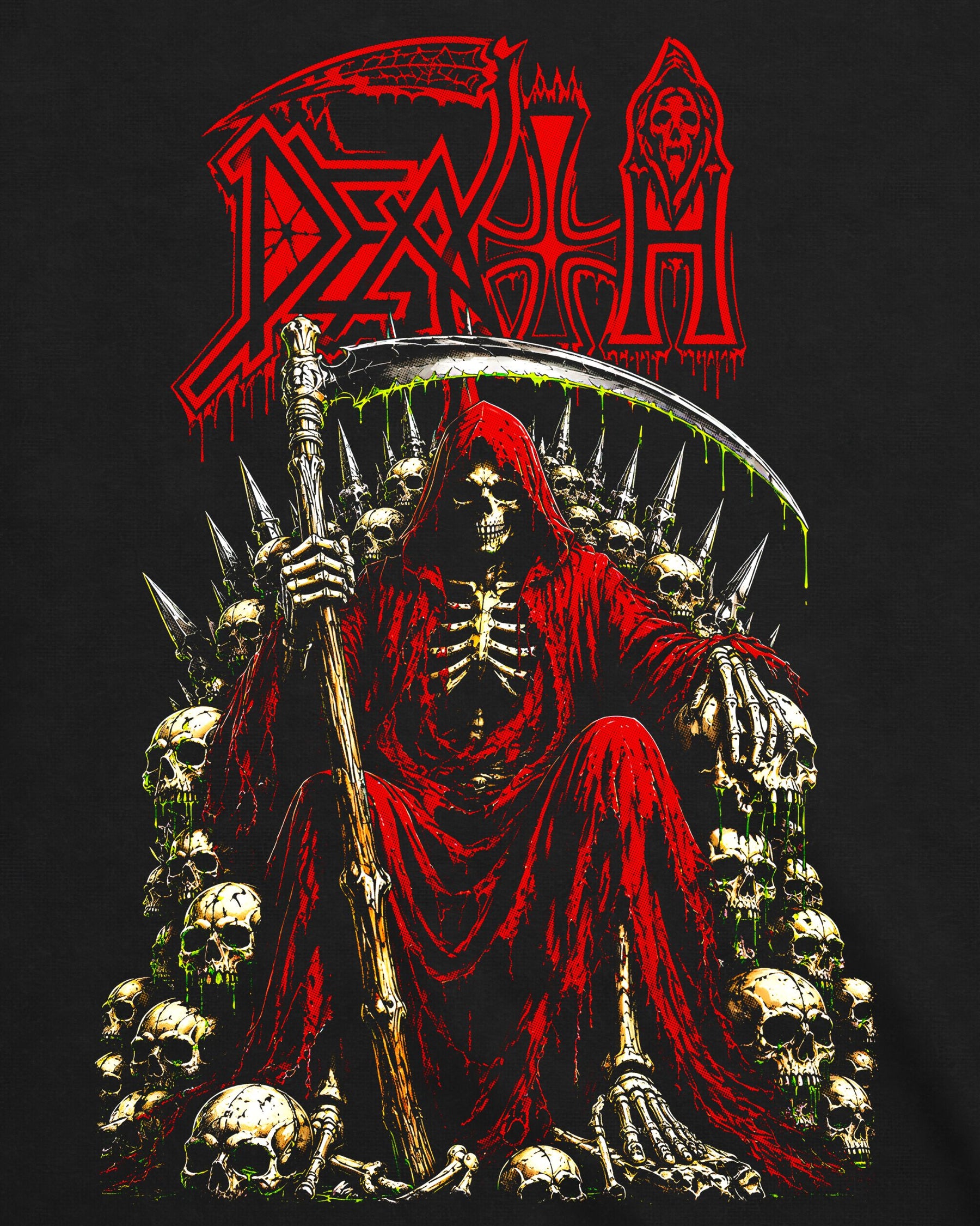 Camiseta Death – Grim Reaper on Throne