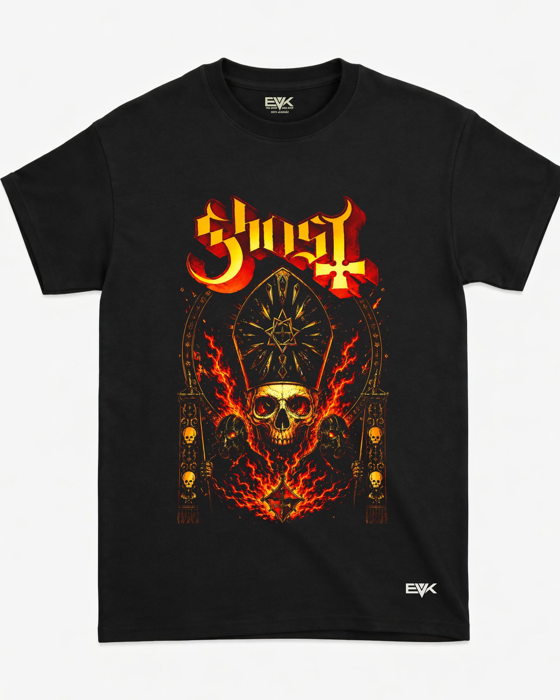 Camiseta Ghost – Papa Skeleton Fire