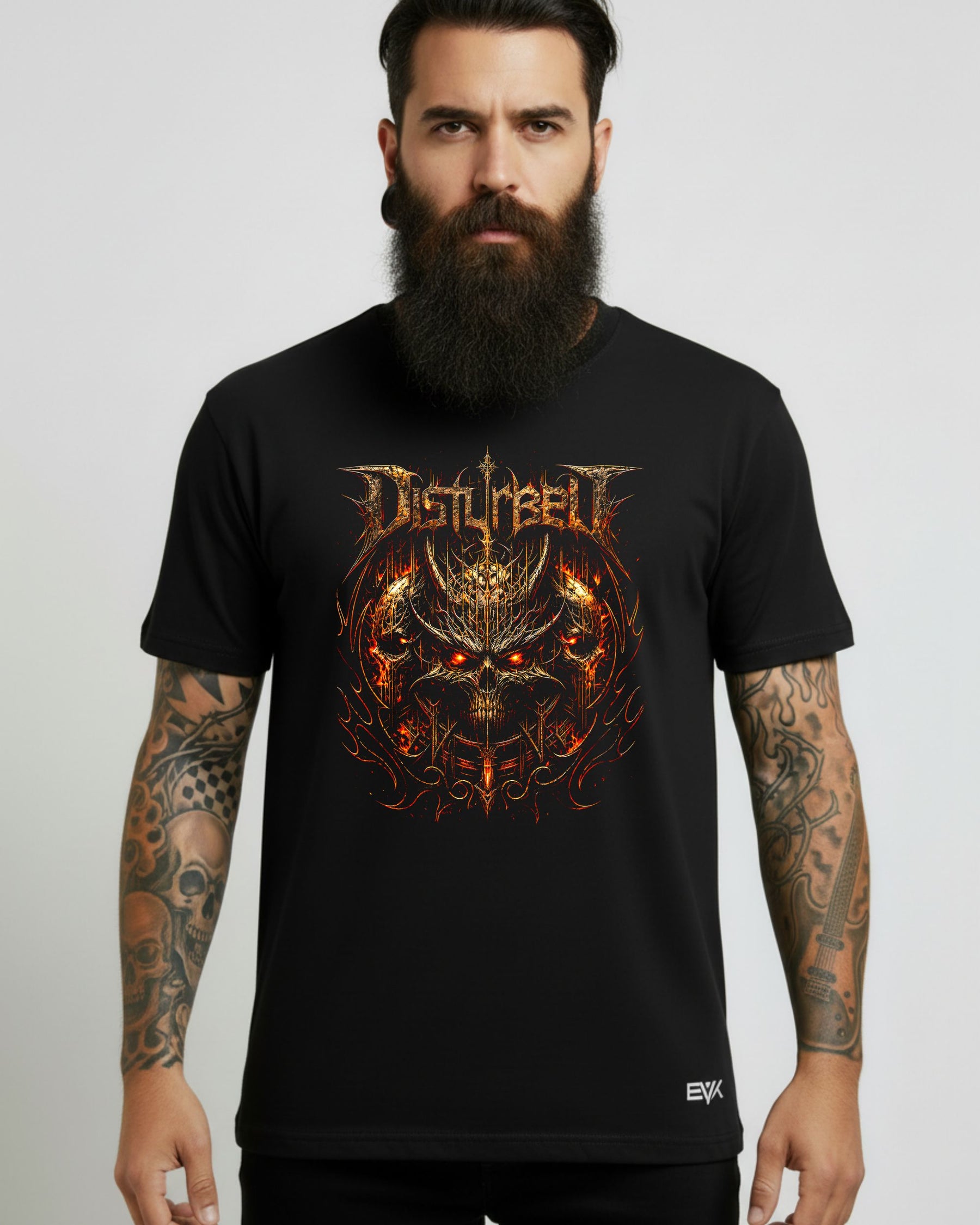 Camiseta Disturbed – Triple Horned Skulls
