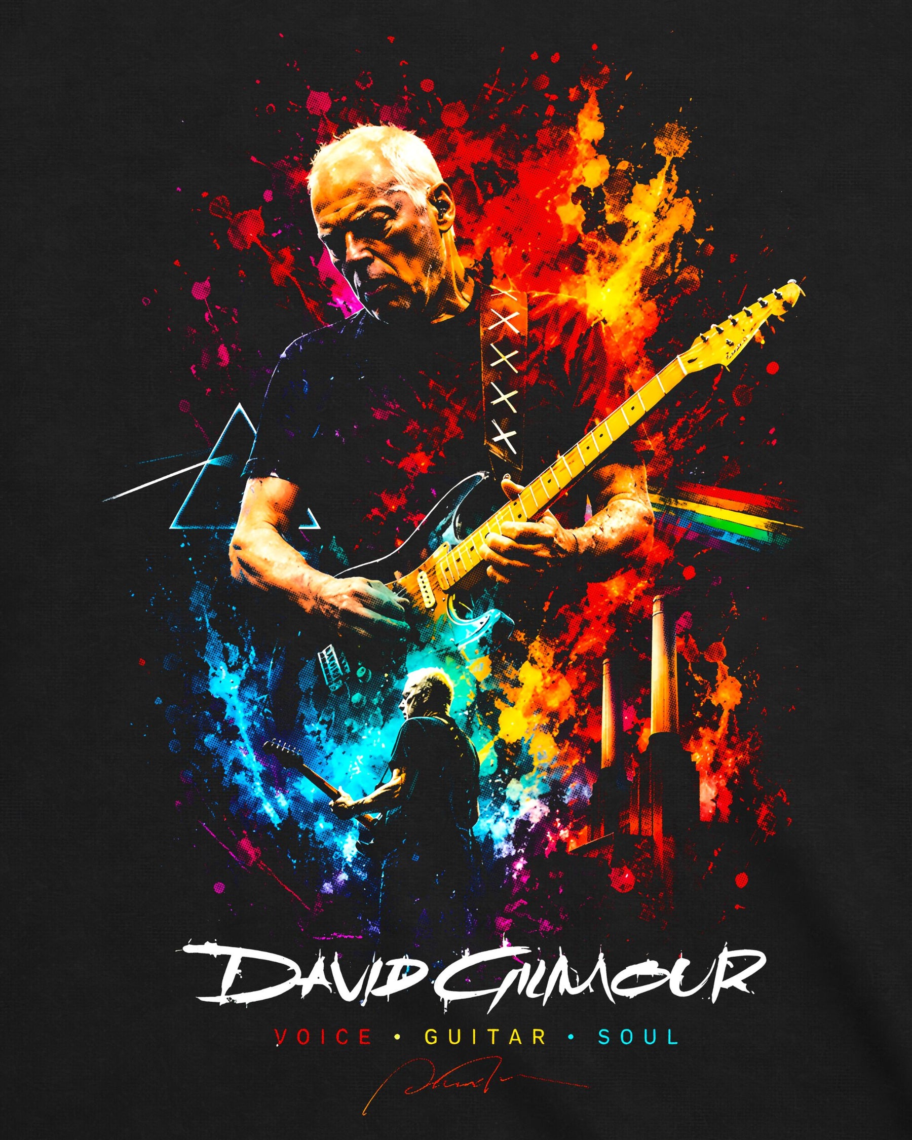 Camiseta Pink Floyd – David Gilmour – Voz, Guitarra e Alma