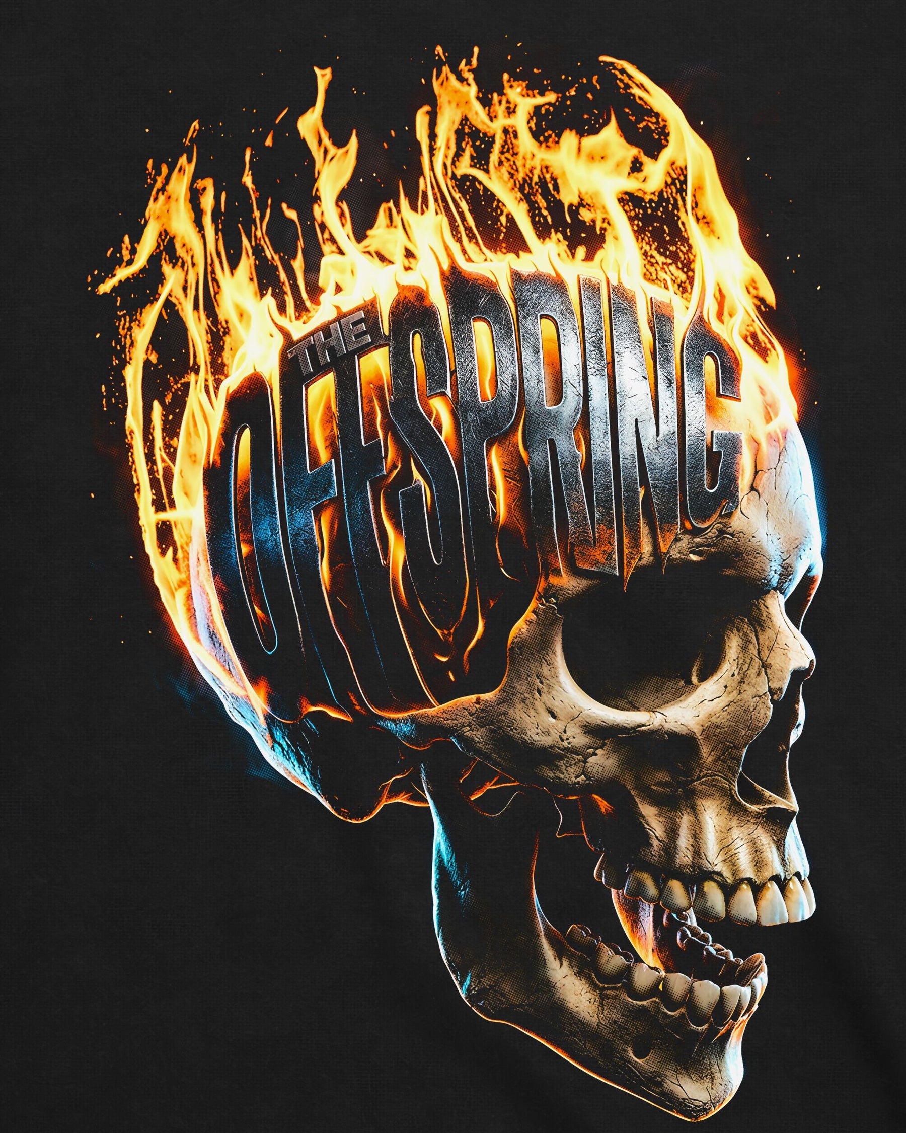 Camiseta The Offspring – Flaming Skull Logo