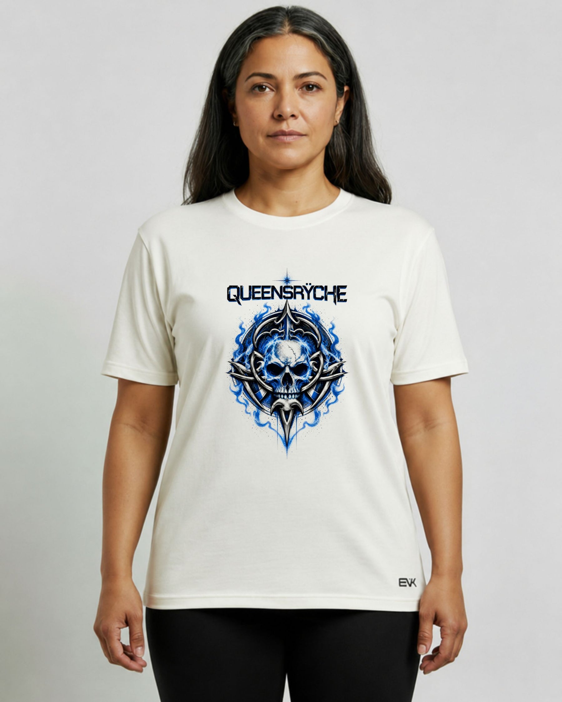 Camiseta Off-White Queensrÿche – Blue Flame Skull