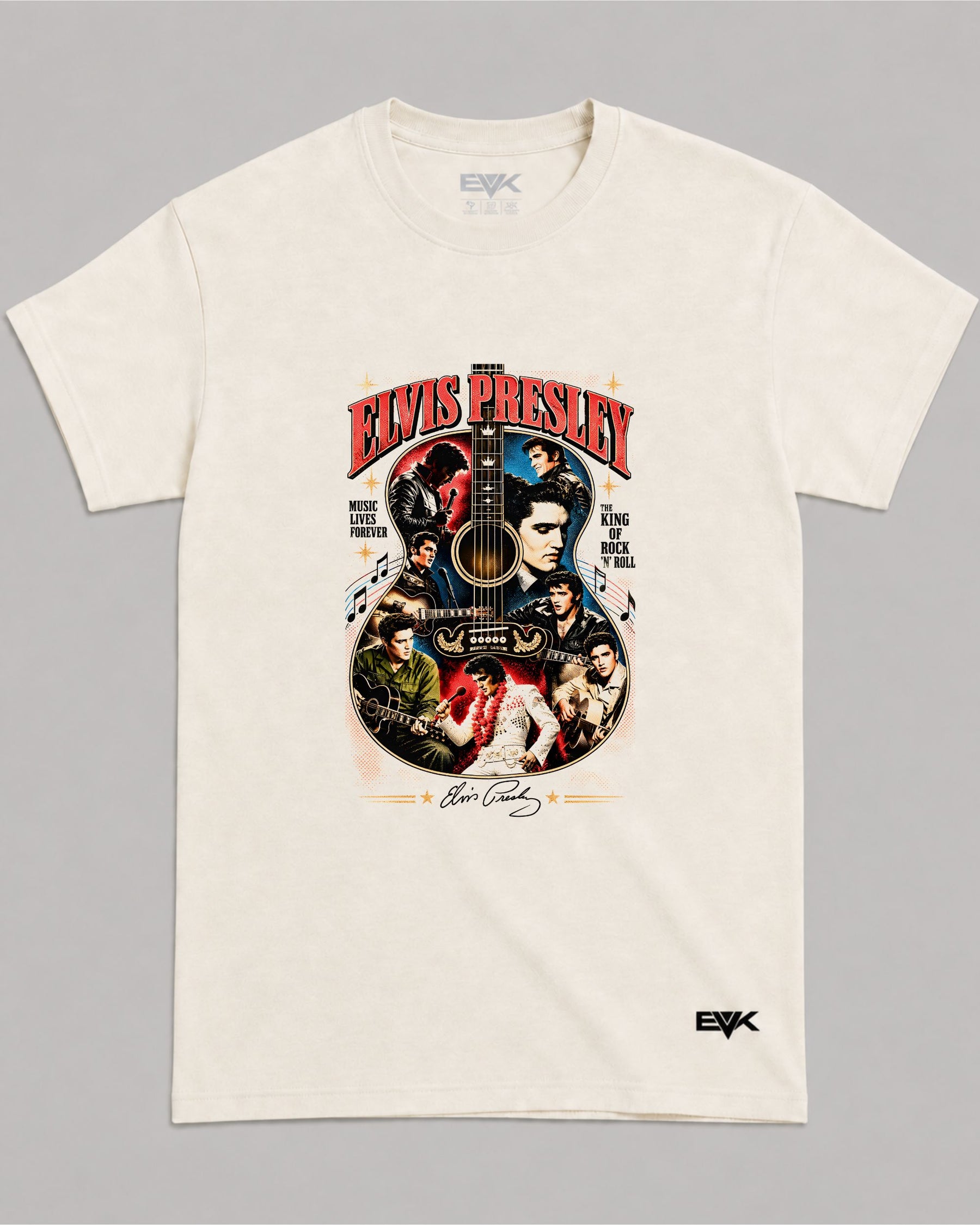Camiseta Off-White Elvis Presley – Bootleg Guitar