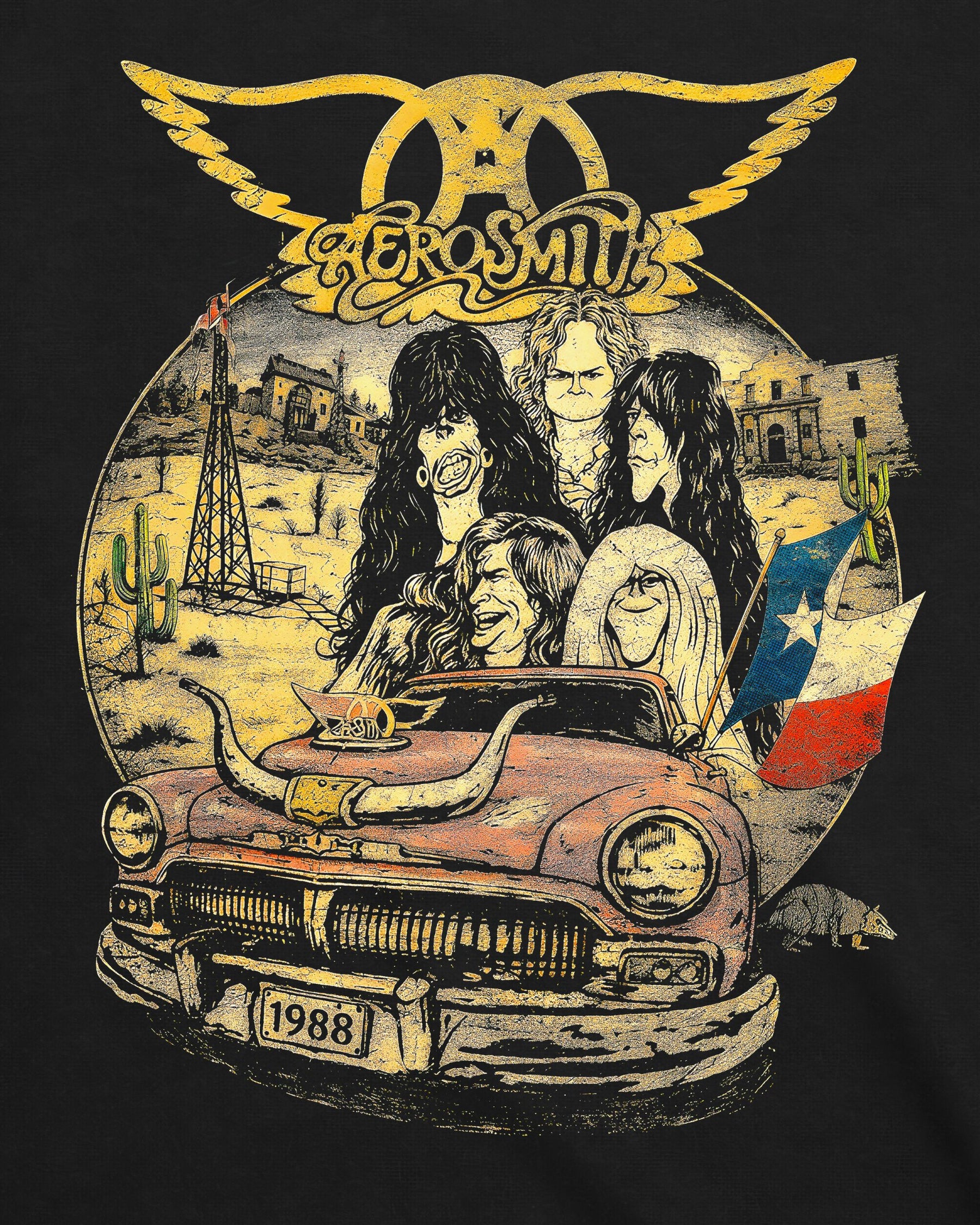 Camiseta Aerosmith – Drive to Cuba Cartoon