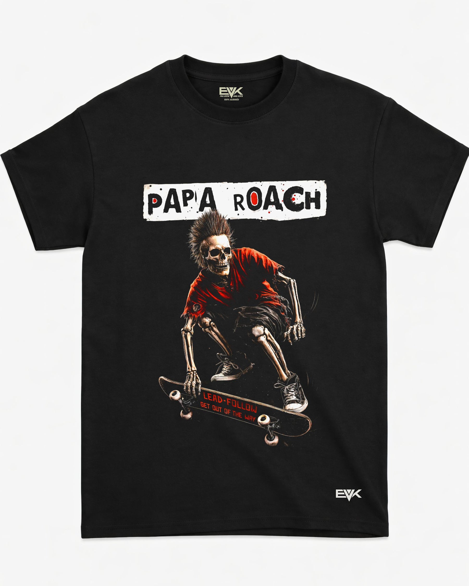 Camiseta Papa Roach – Skateboard Skeleton