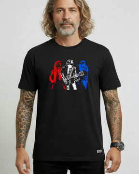 Camiseta AC/DC – Ilustração Estilizada dos Integrantes