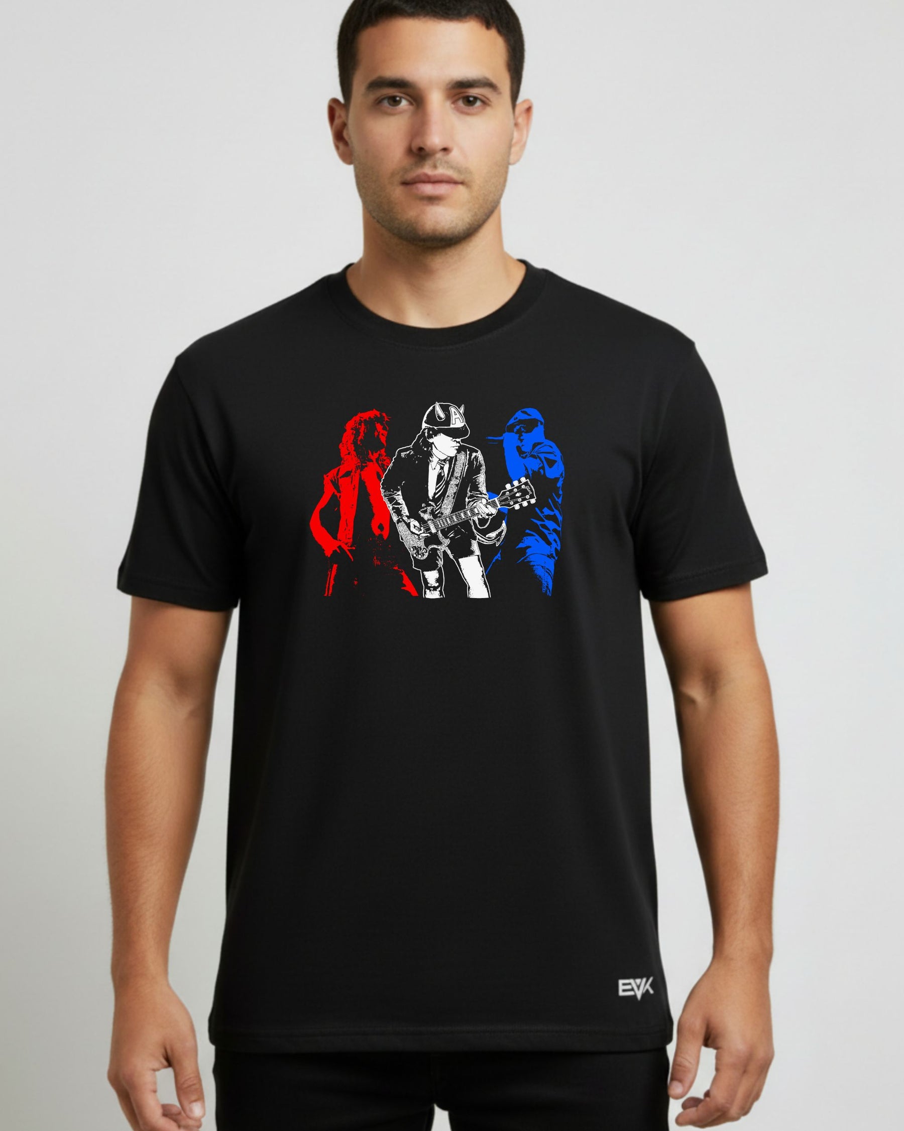 Camiseta AC/DC – Ilustração Estilizada dos Integrantes