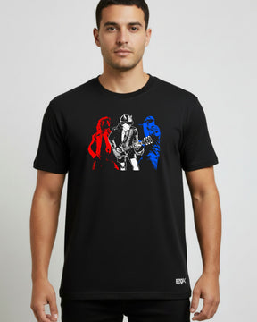 Camiseta AC/DC – Ilustração Estilizada dos Integrantes