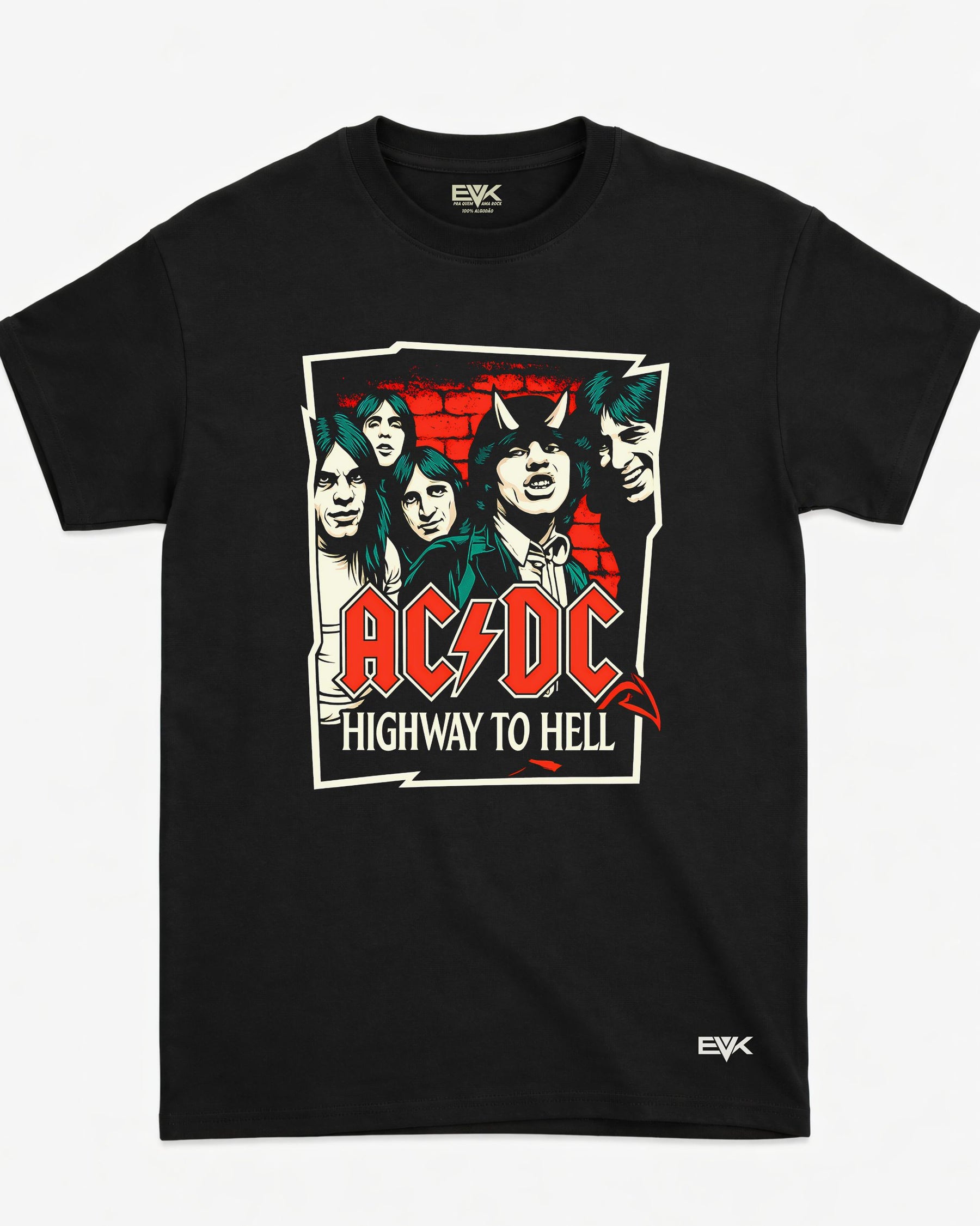 Camiseta AC/DC – Highway to Hell – Ilustração Estilizada