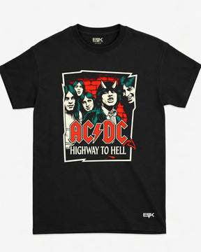 Camiseta AC/DC – Highway to Hell – Ilustração Estilizada