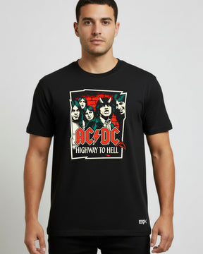 Camiseta AC/DC – Highway to Hell – Ilustração Estilizada