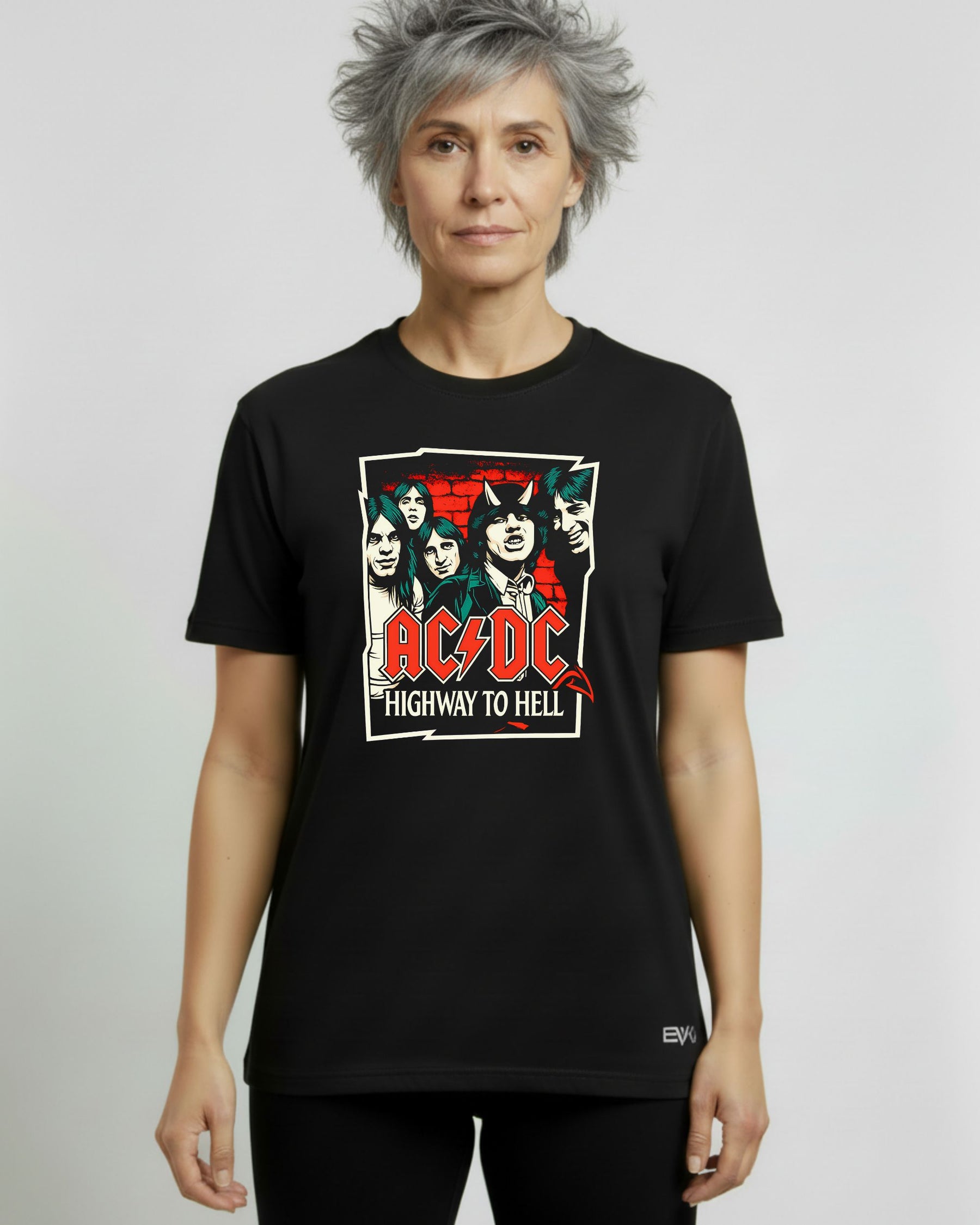 Camiseta AC/DC – Highway to Hell – Ilustração Estilizada