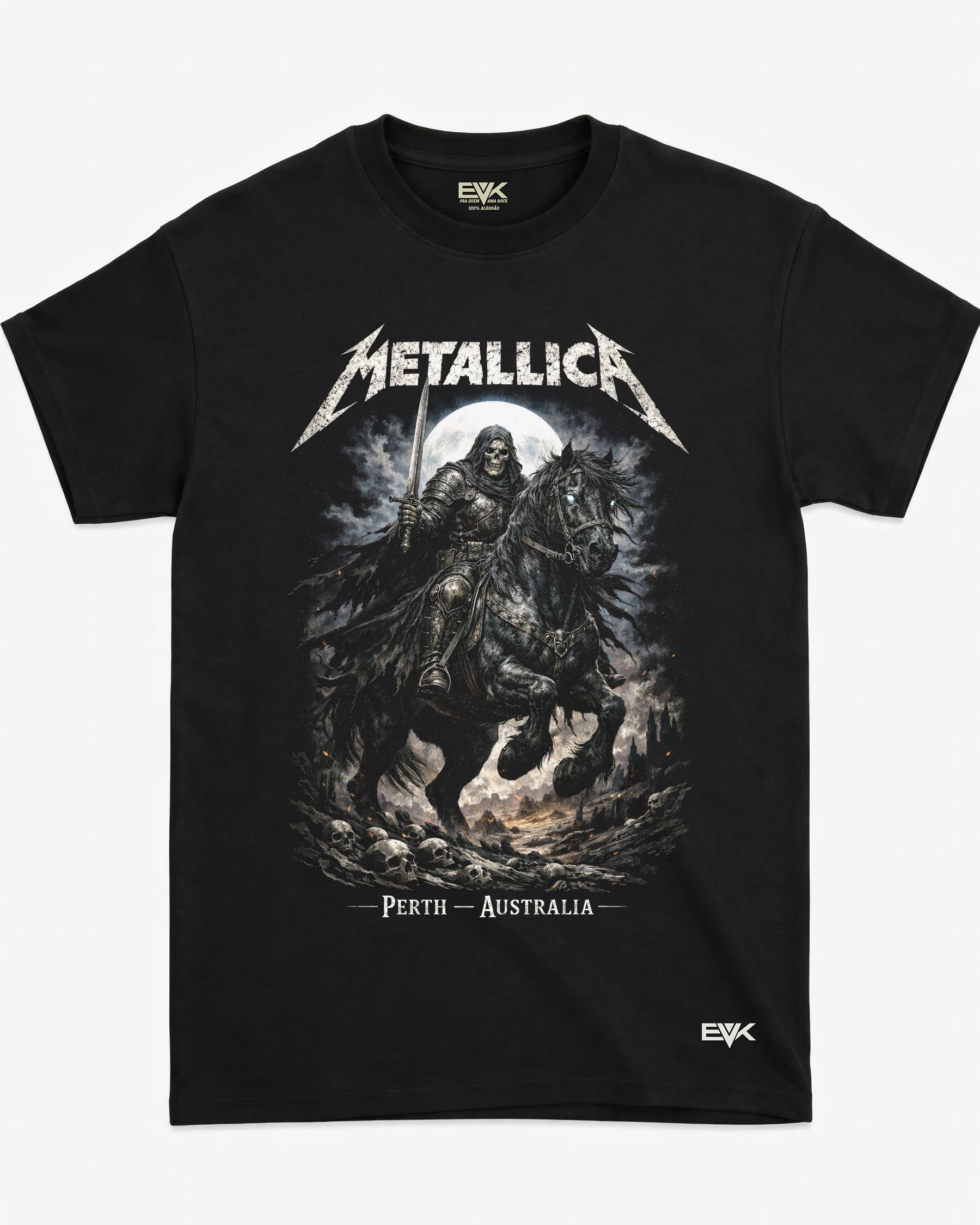 Camiseta Metallica – Cavaleiro da Morte – Poster Perth Australia