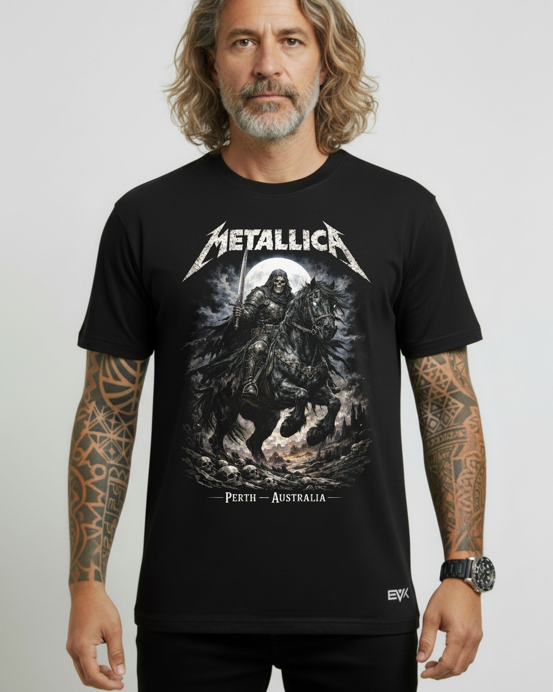 Camiseta Metallica – Cavaleiro da Morte – Poster Perth Australia