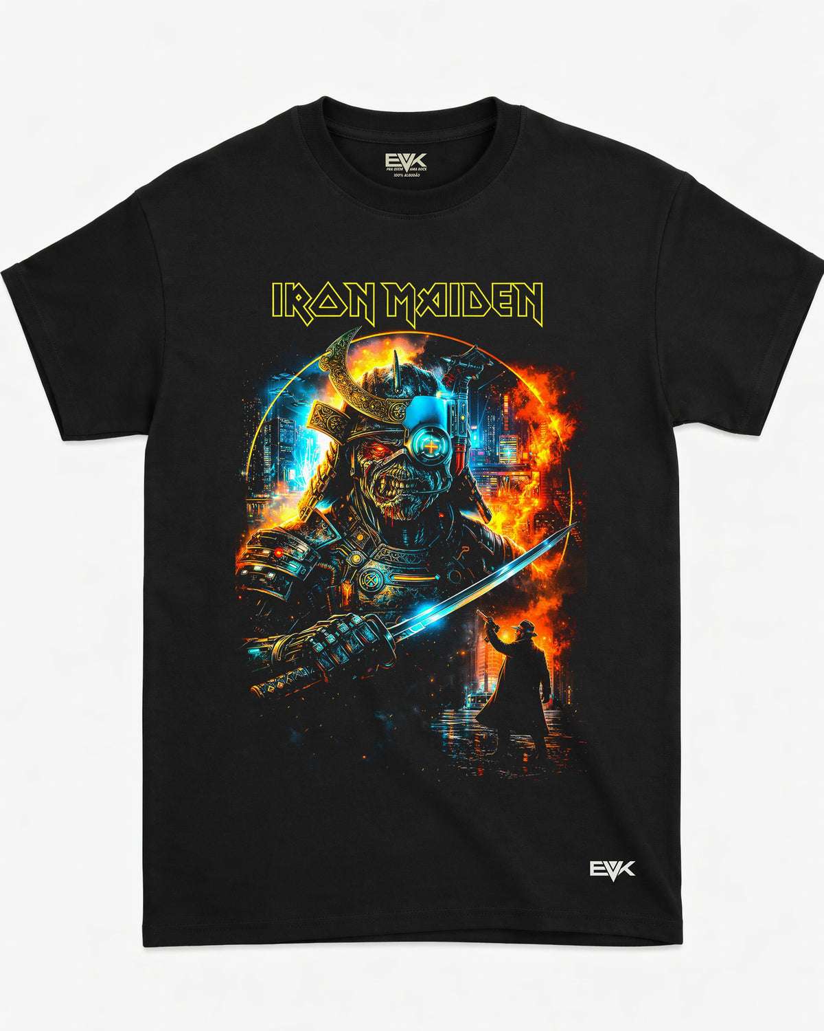 Camiseta Iron Maiden – Cyberpunk Samurai Eddie