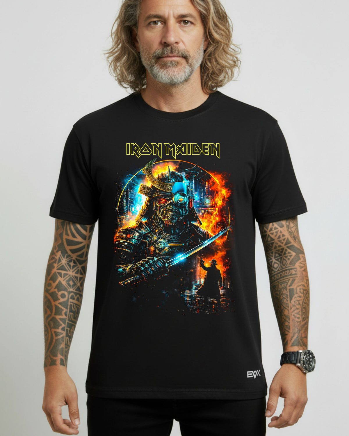 Camiseta Iron Maiden – Cyberpunk Samurai Eddie