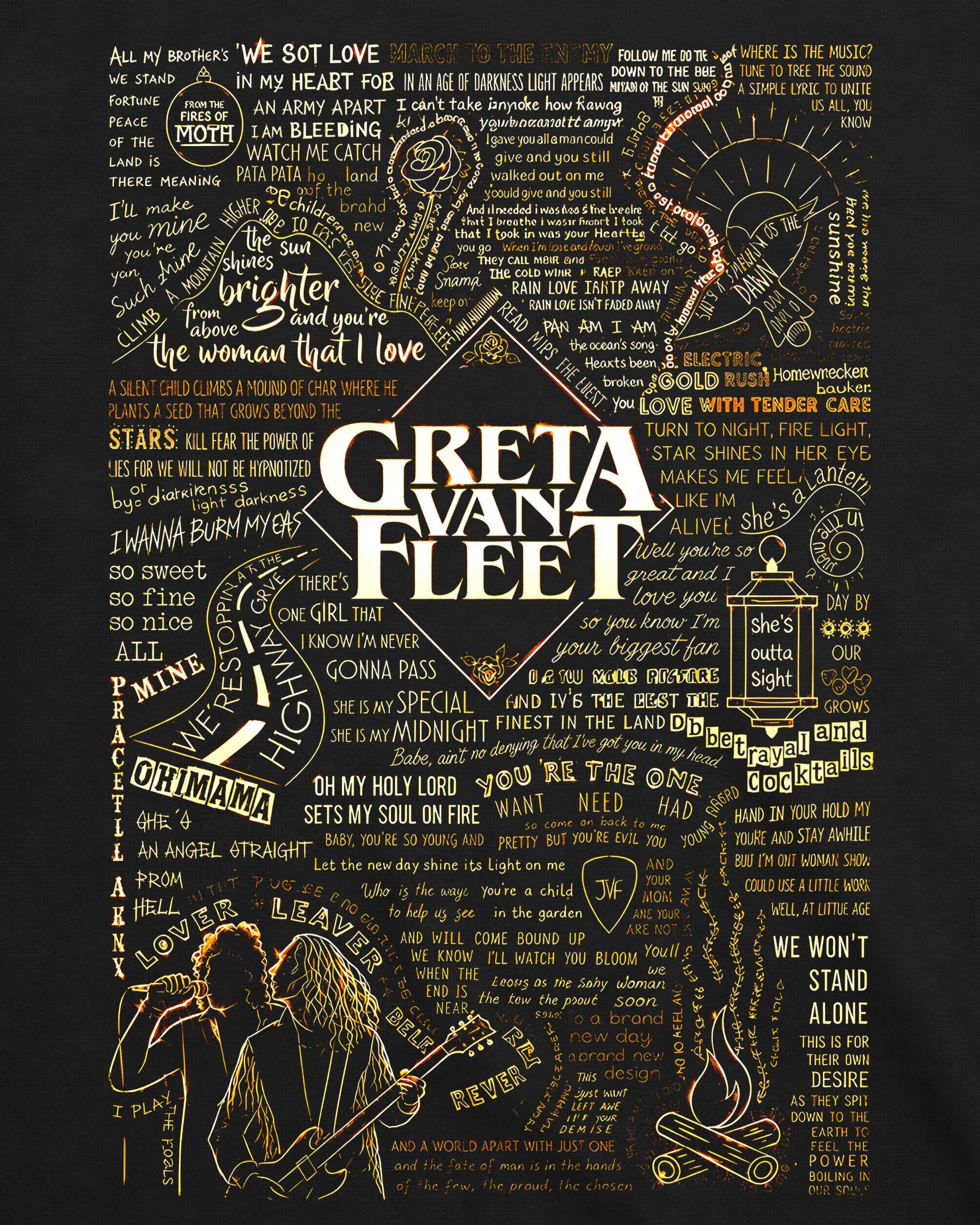 Camiseta Greta Van Fleet – Words