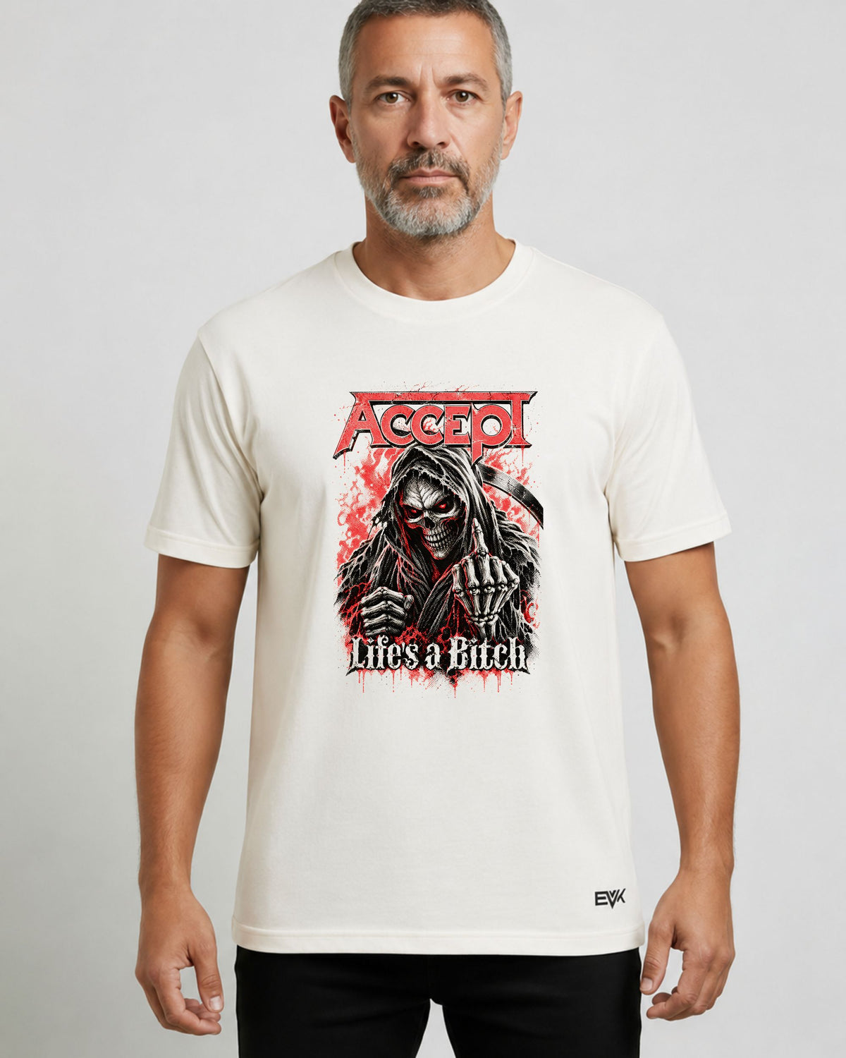 Camiseta Off-White Accept – Life's a Bitch