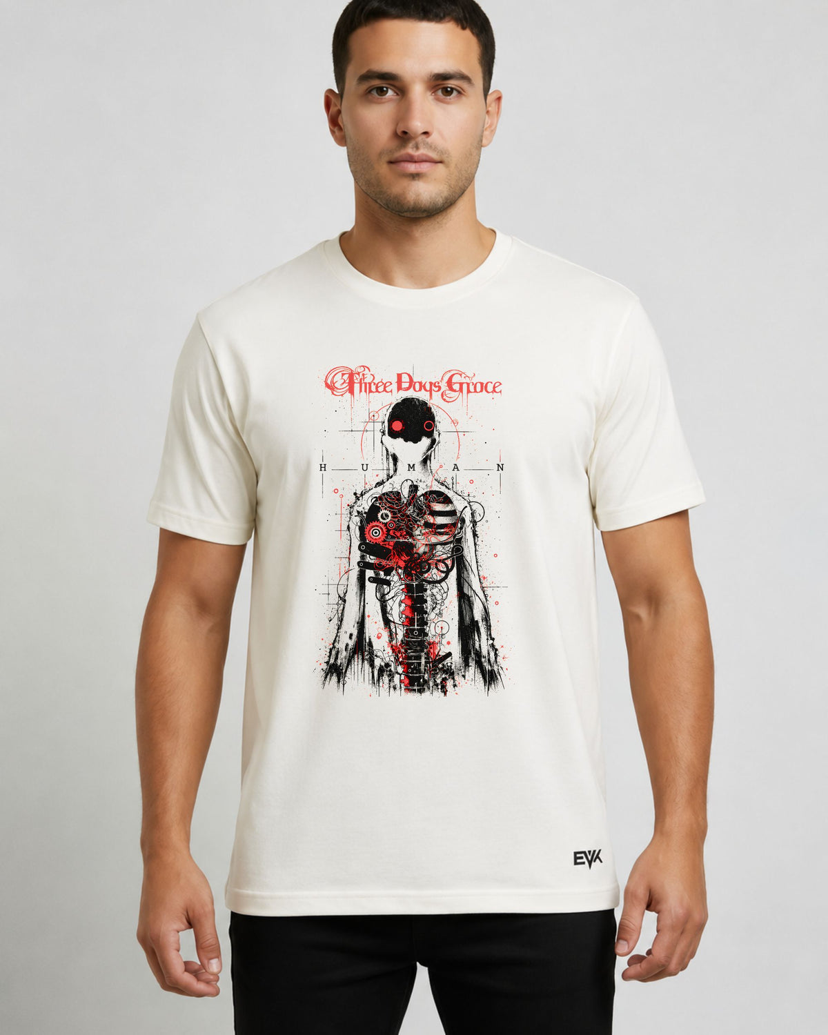 Camiseta Off-White Three Days Grace – Human Race