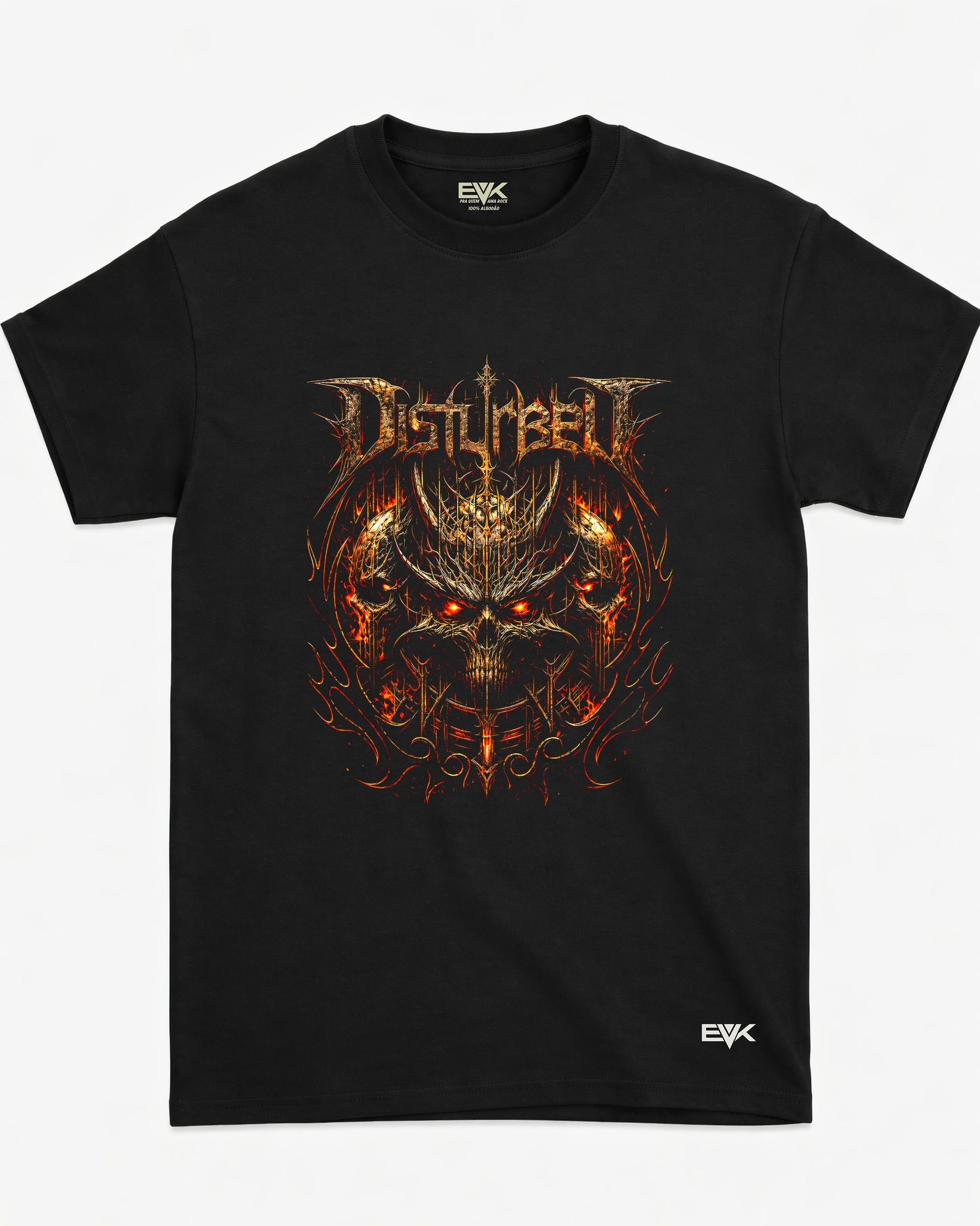 Camiseta Disturbed – Triple Horned Skulls