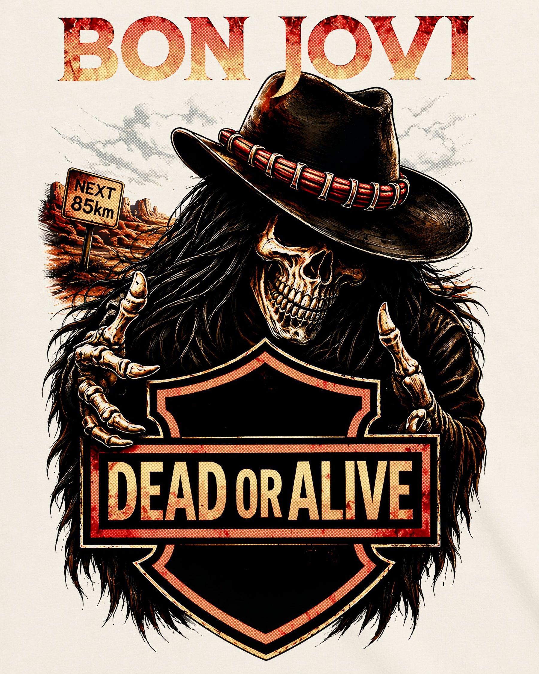 Camiseta Off-White Bon Jovi – Dead or Alive