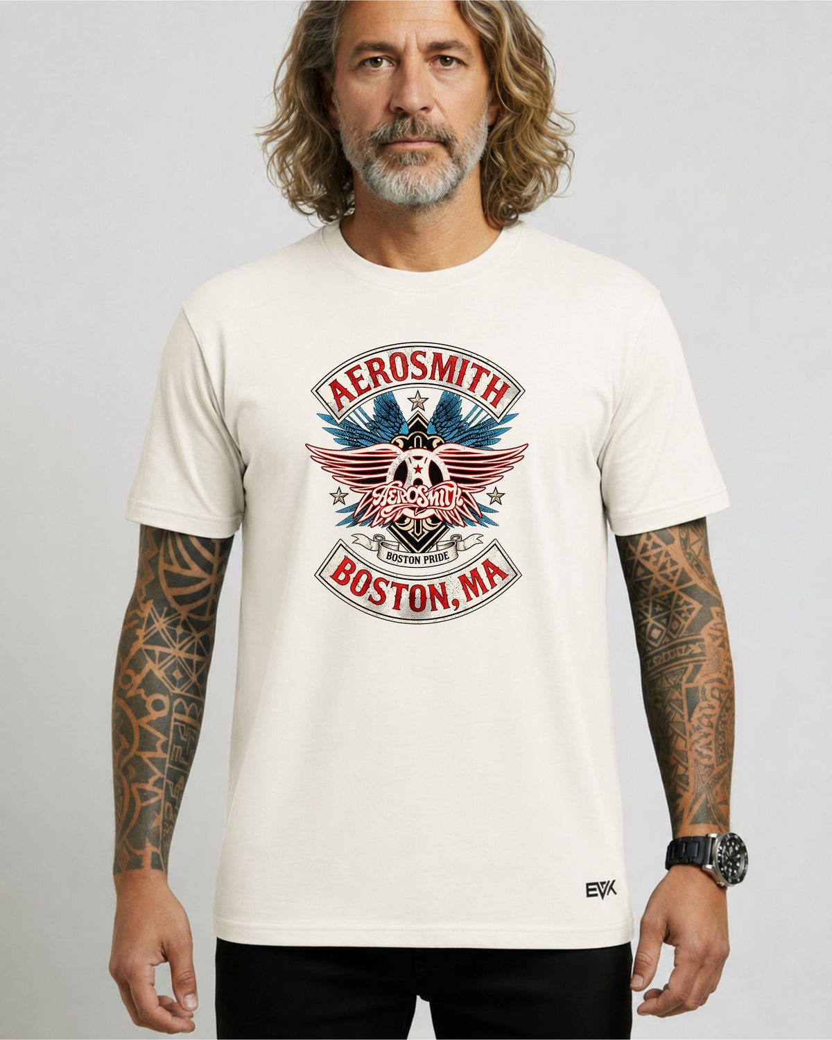 Camiseta Off-White Aerosmith – Boston Shield Pride