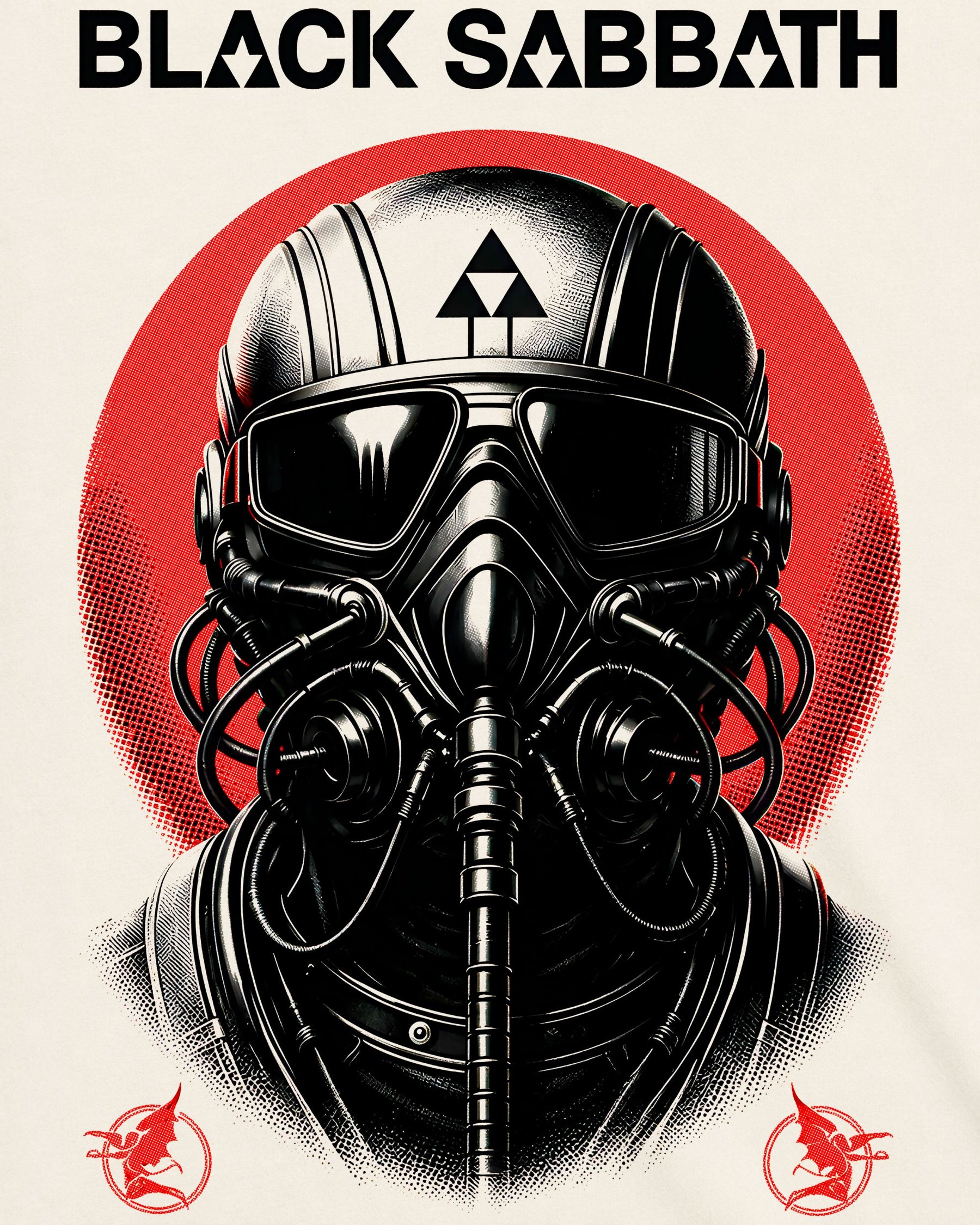 Camiseta Off-White Black Sabbath – Never Say Die – Gas Mask